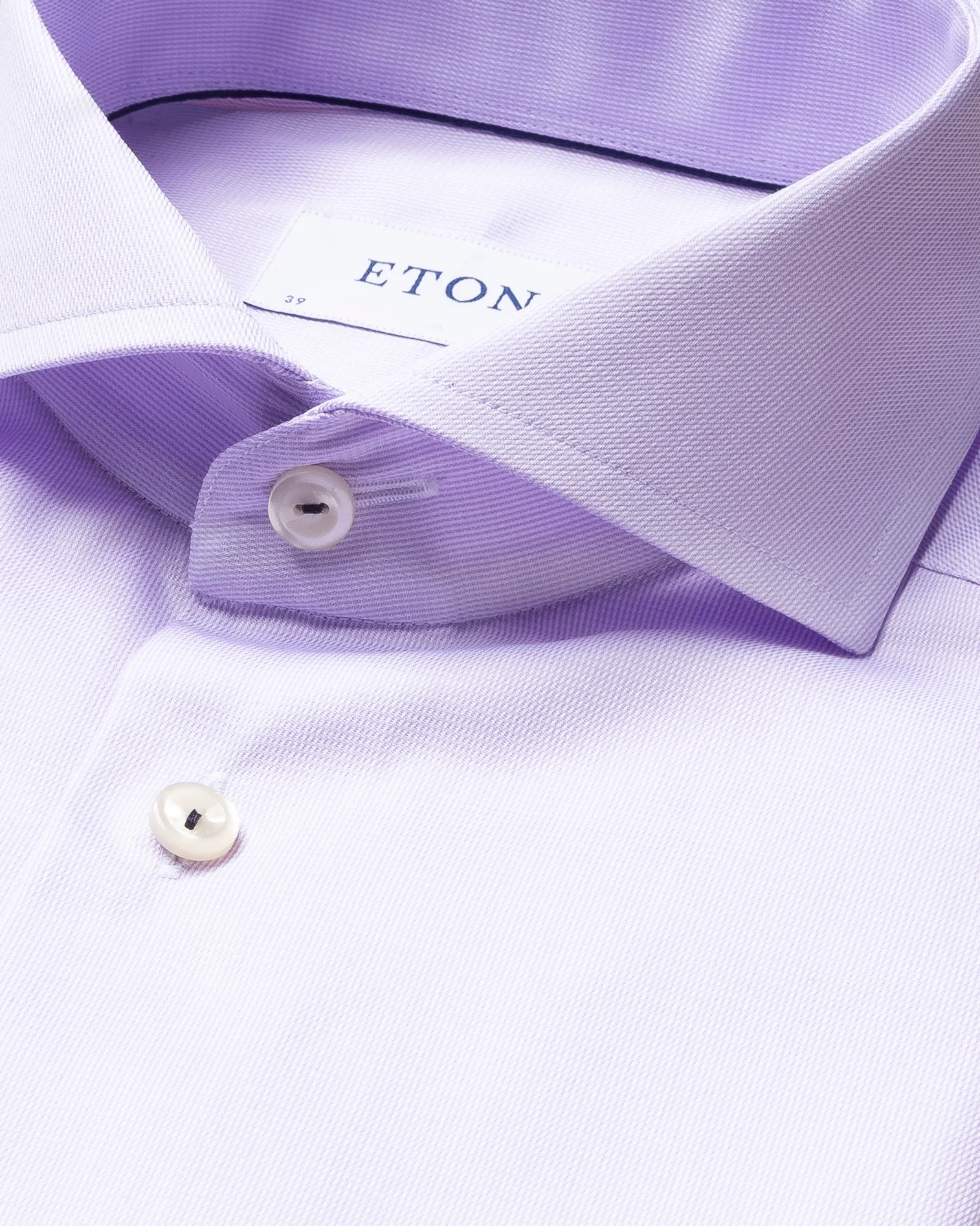 Eton - purple royal twill shirt extreme cut away