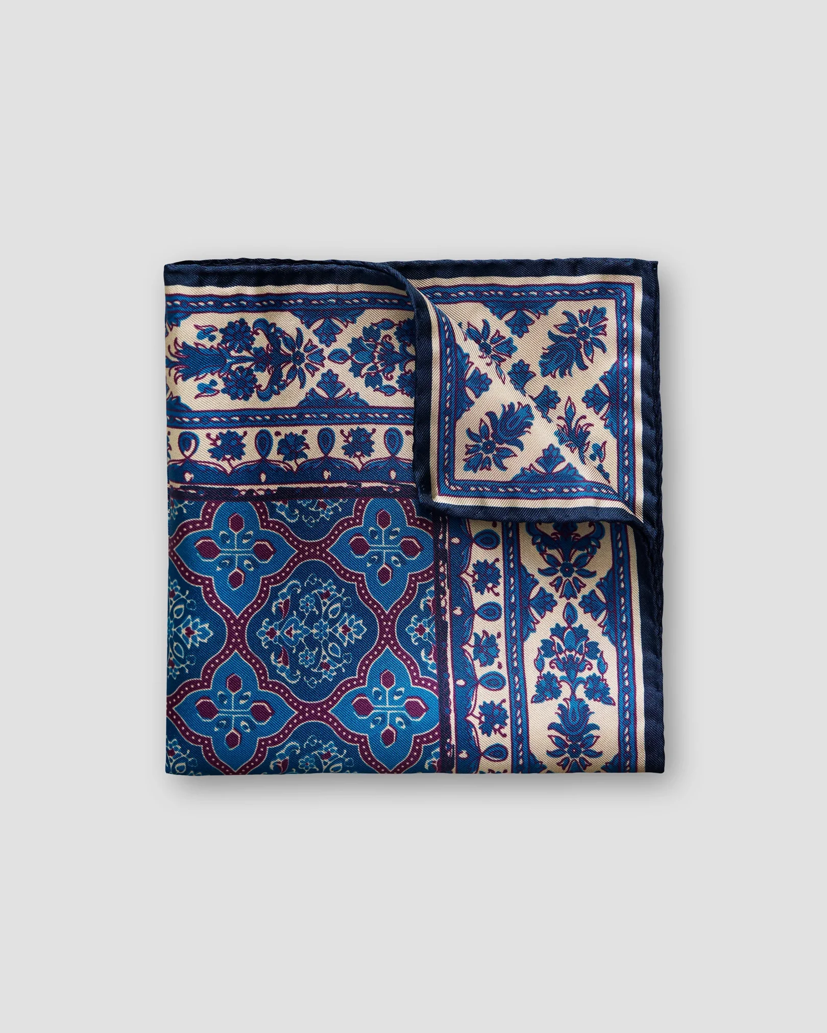 Eton - blue purple medallion pocket square