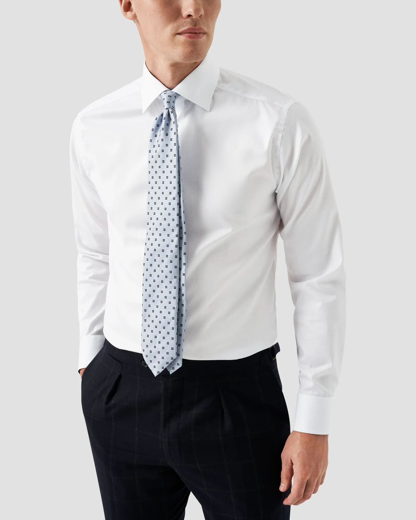 Eton - white signature twill floral details shirt