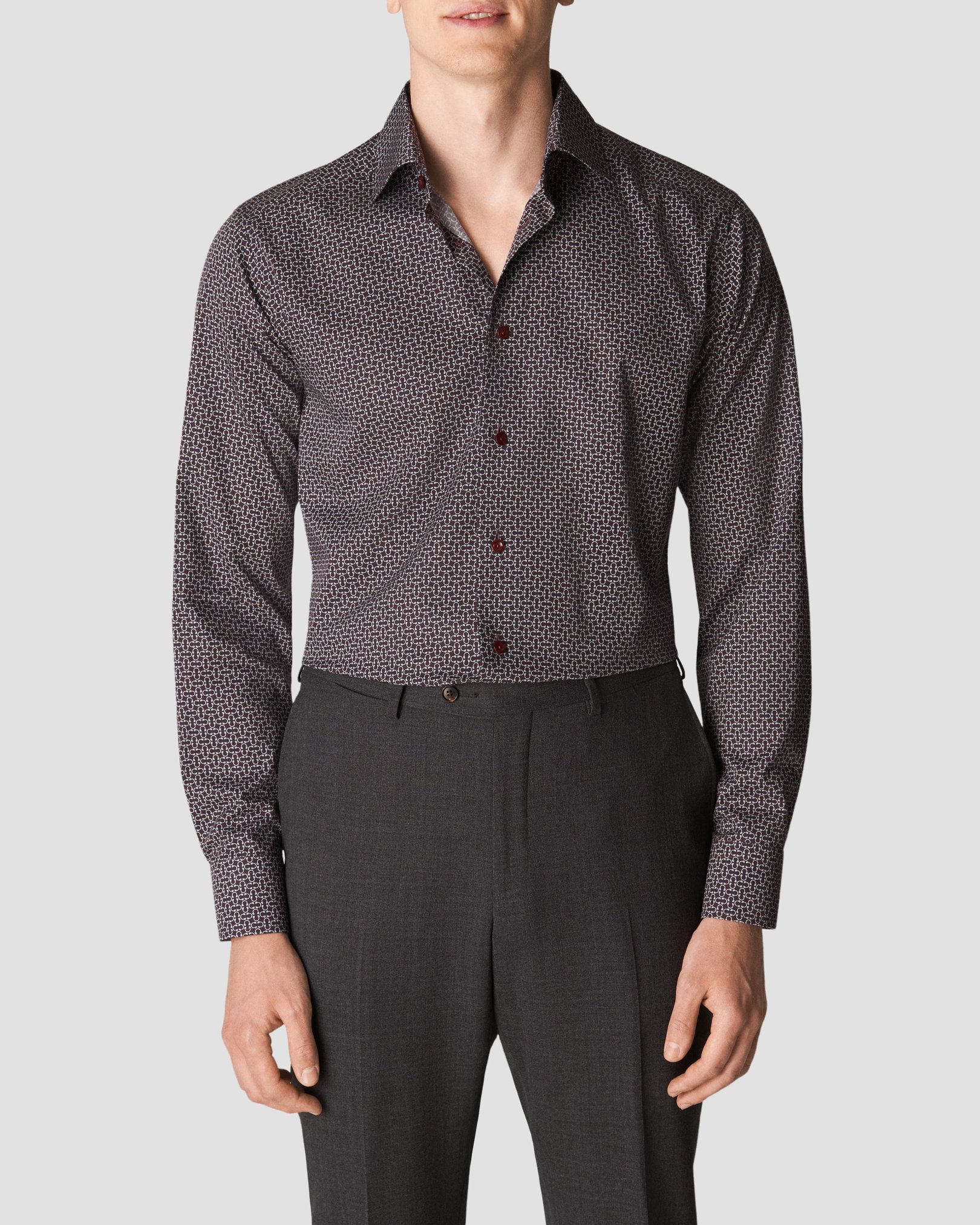 Eton - dark red signature twill print