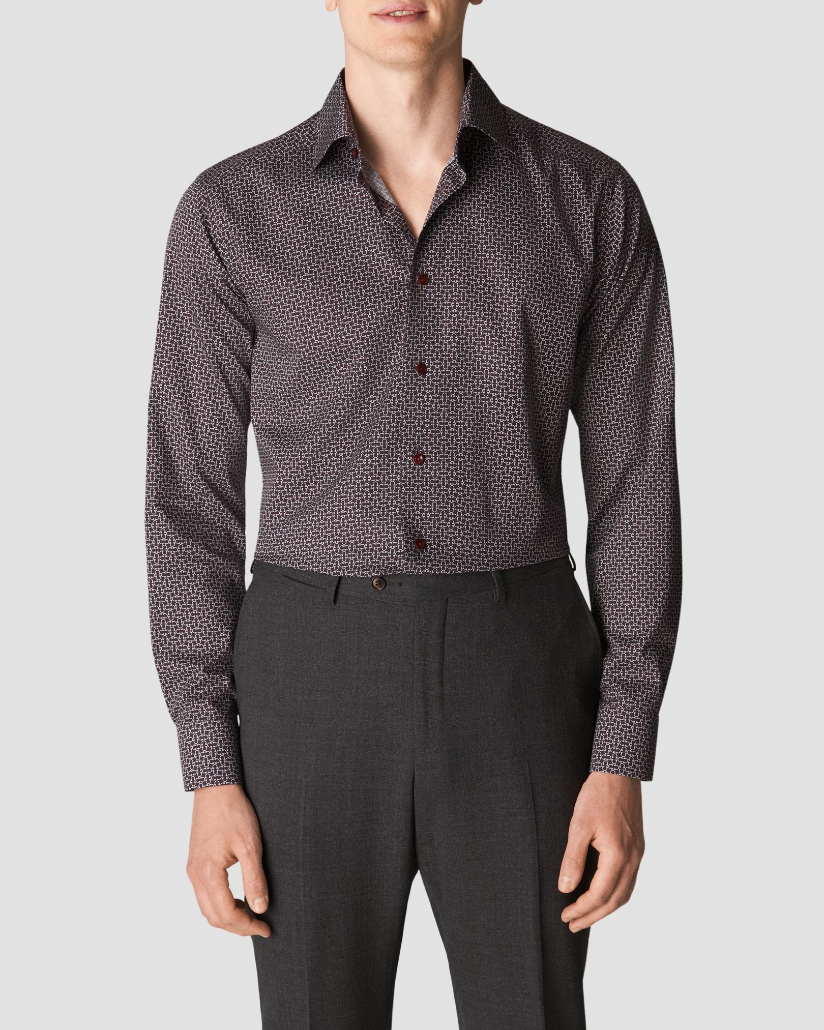 Eton - dark red signature twill print