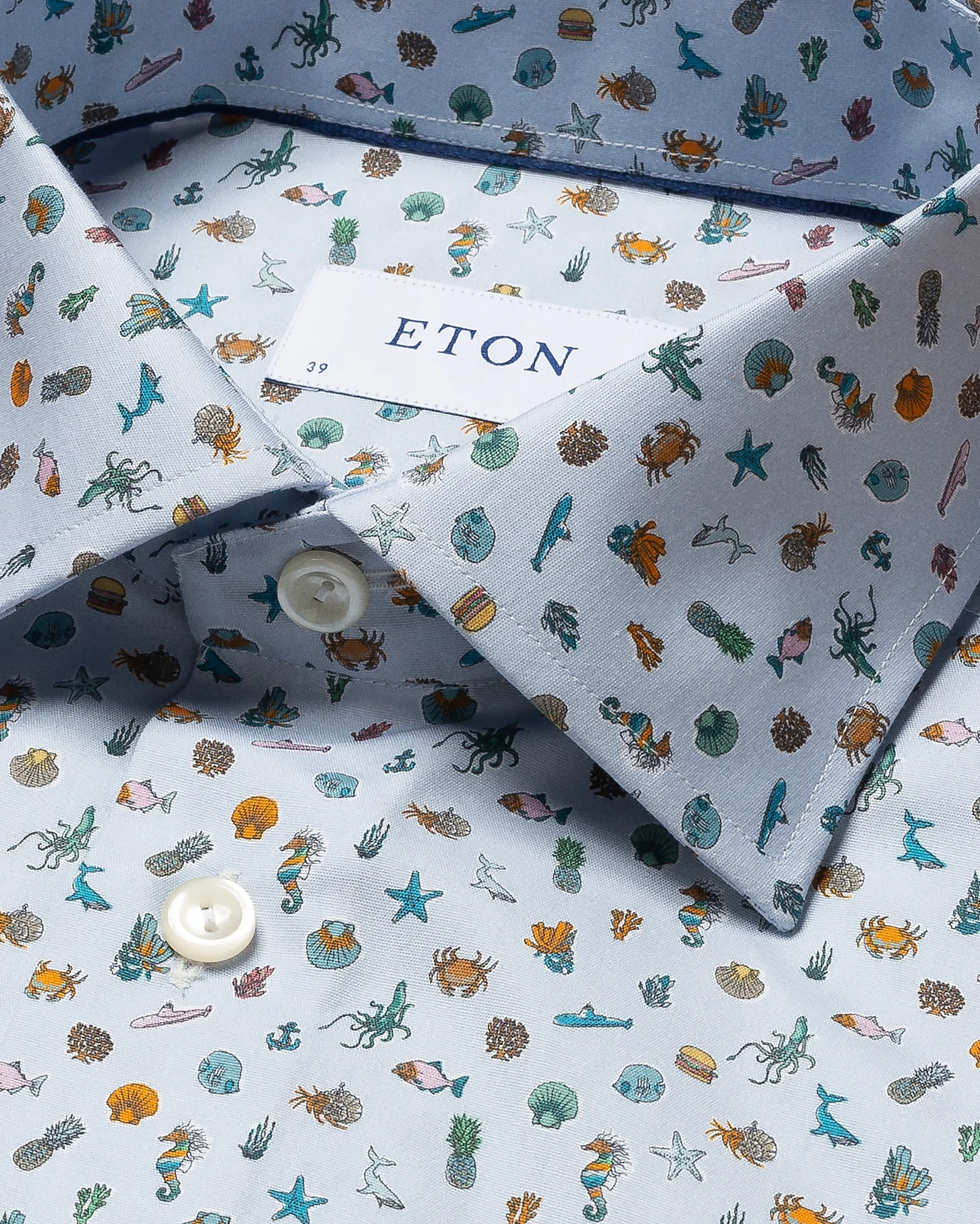 Eton - light blue poplin cutaway