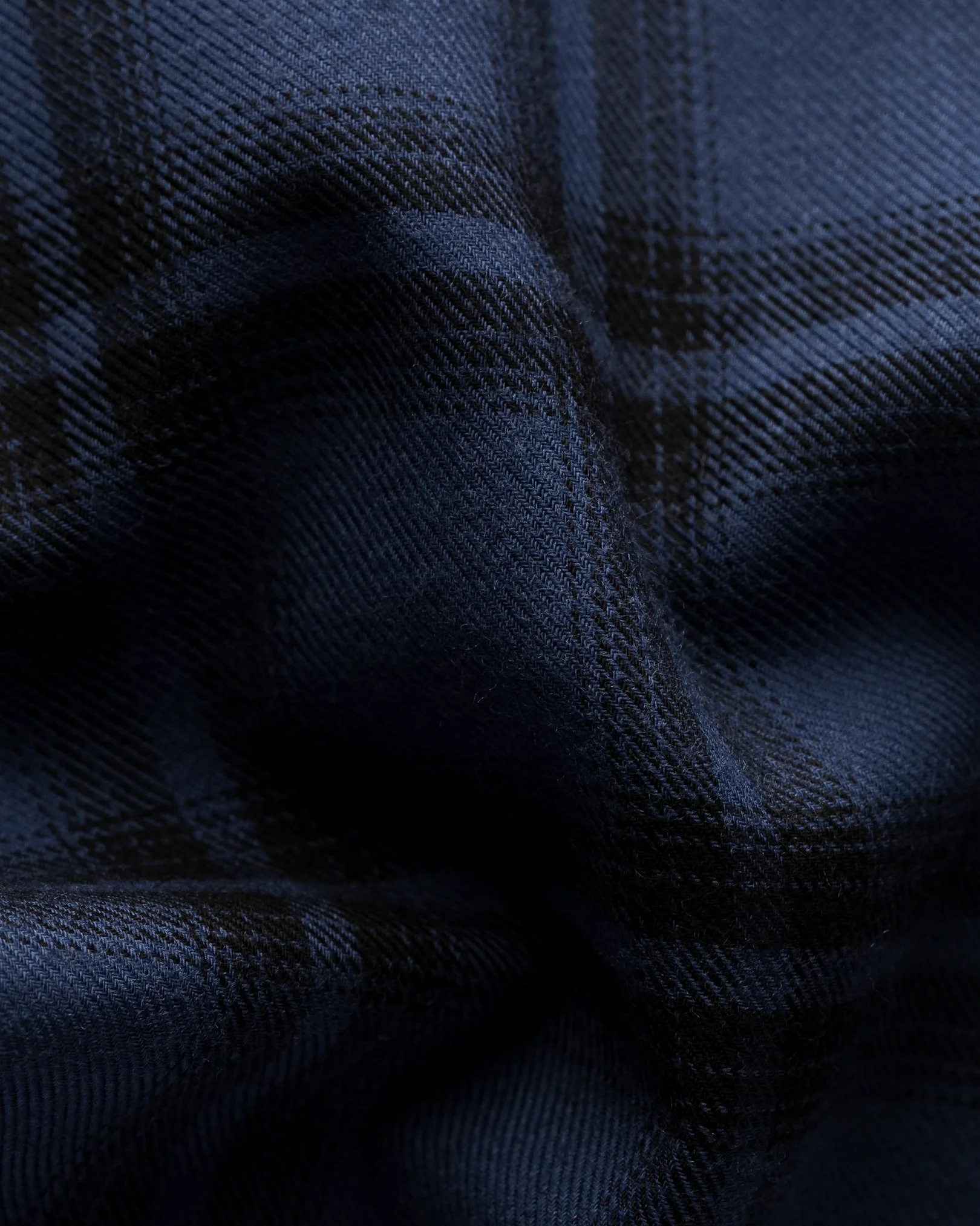 Eton - dark blue brushed merino wool shirt