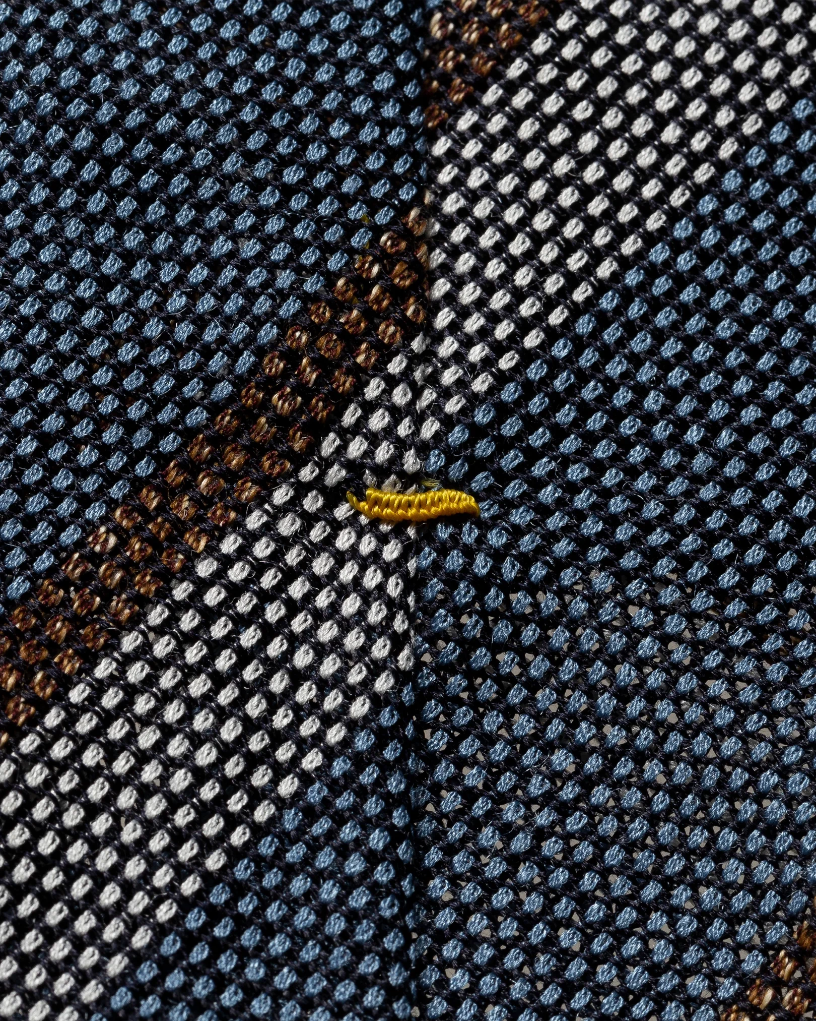 Eton - blue striped woven silk cotton tie