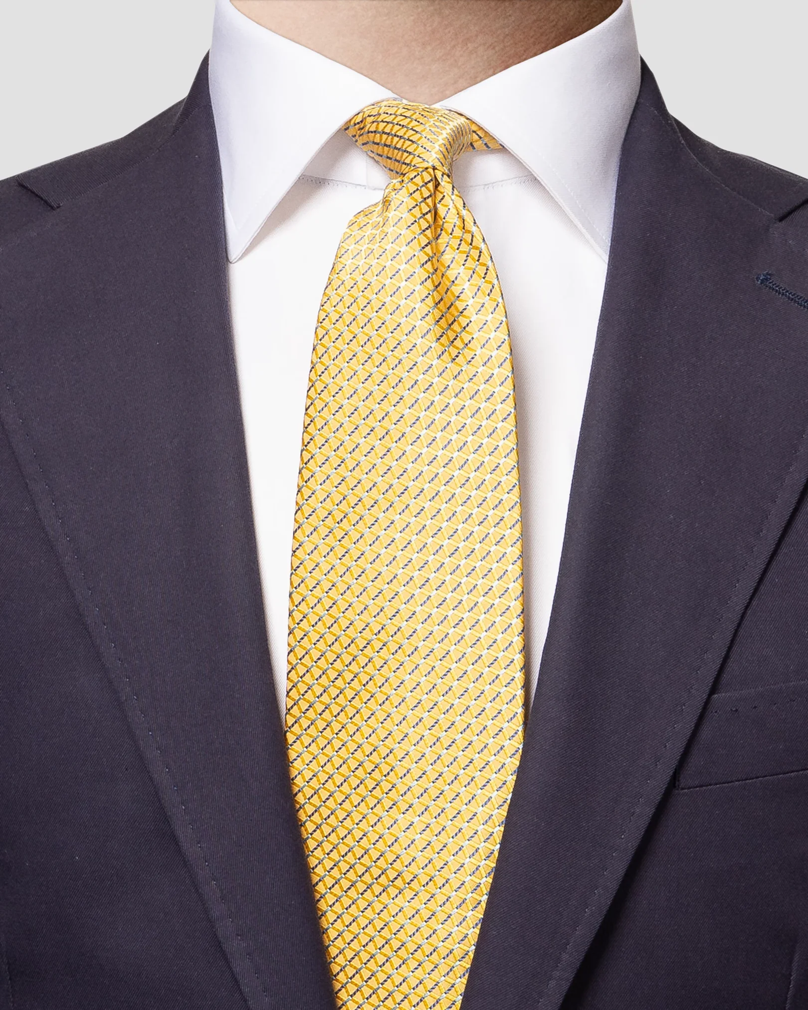 Eton - yellow patterned silk tie