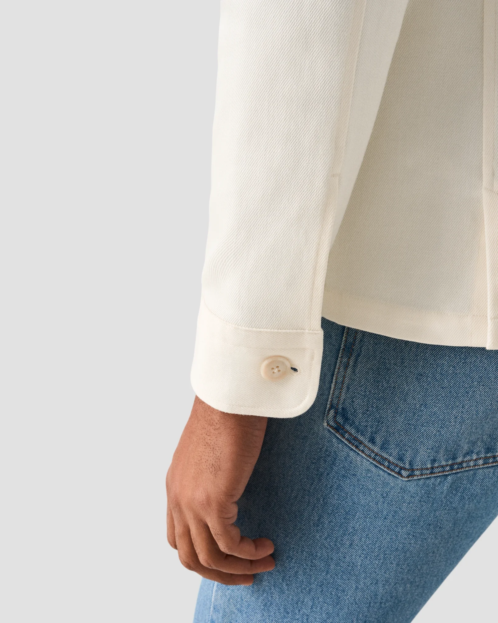 Eton - off white chore denim overshirt
