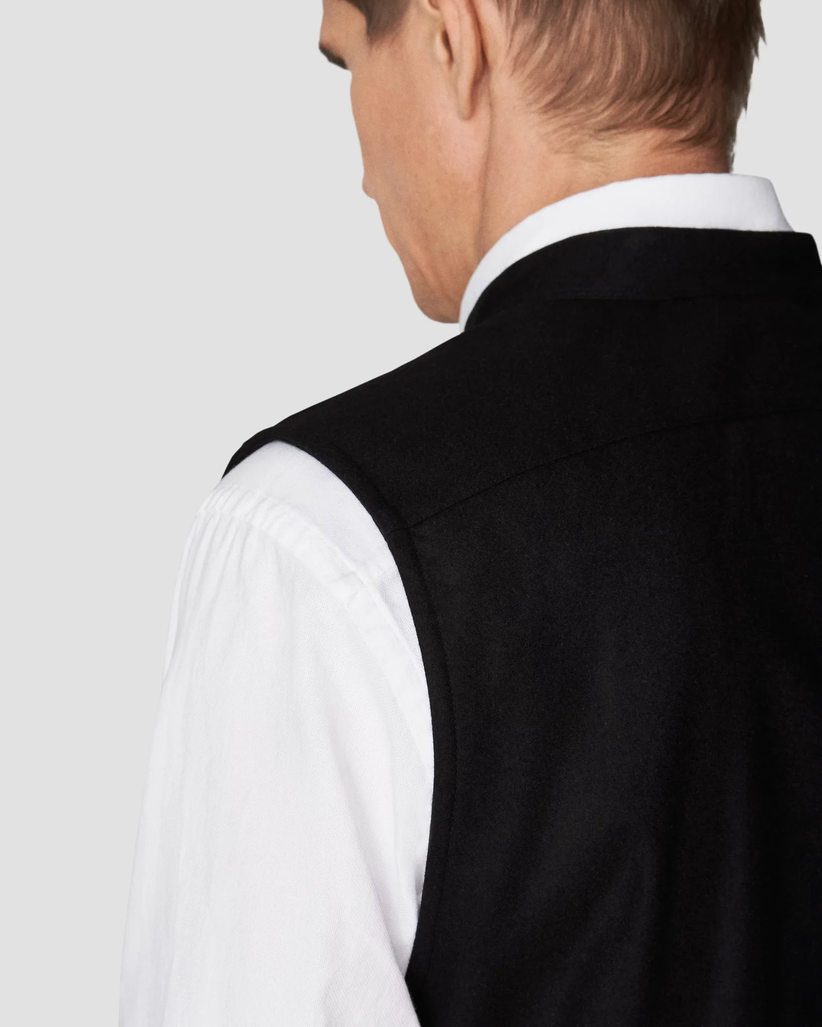 Eton - black twill wool vest