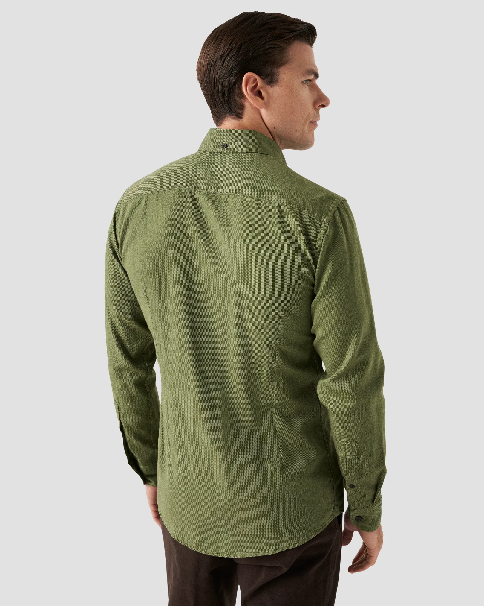 Eton - dark green twill button down
