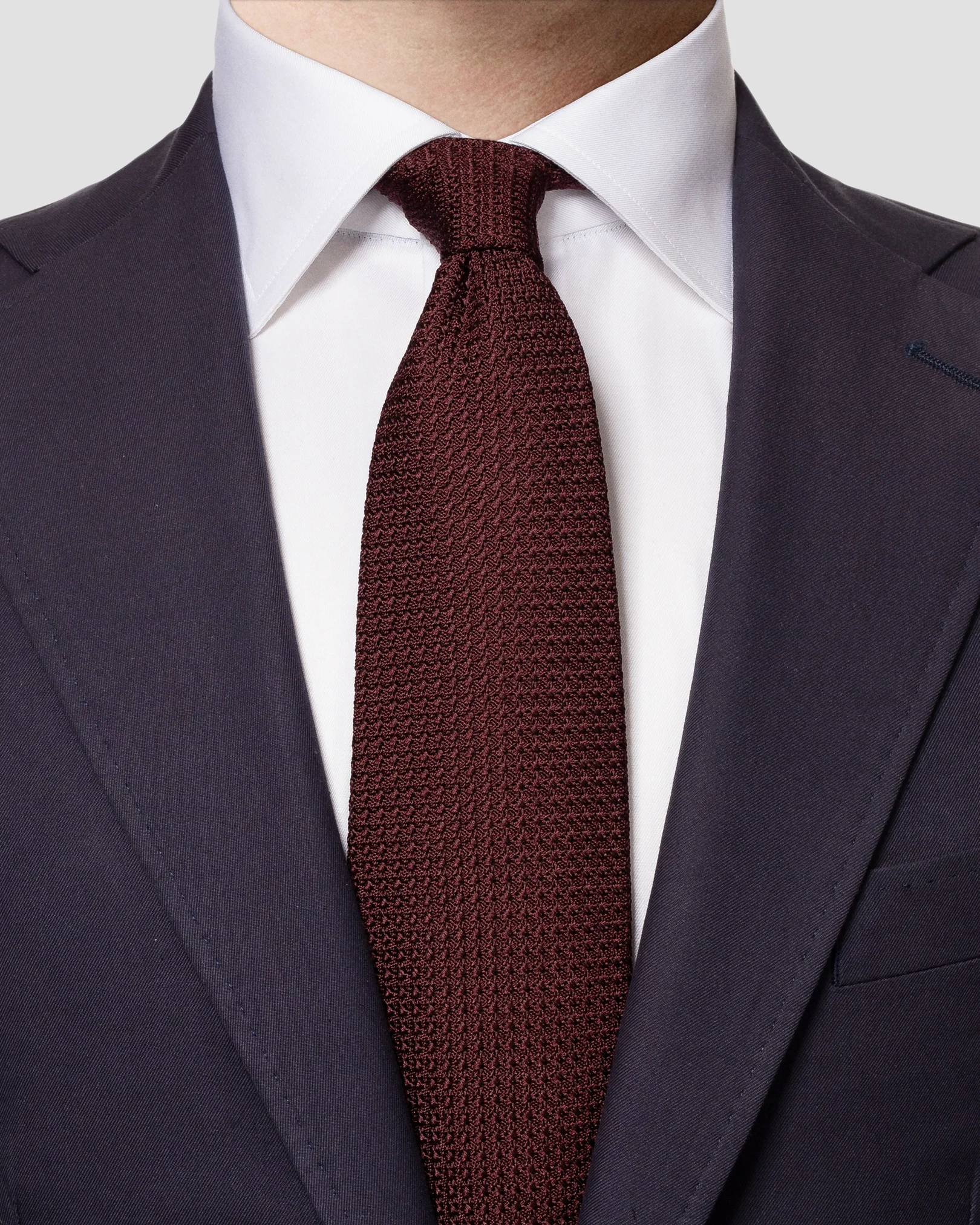 Eton - burgundy grenadine tie solid