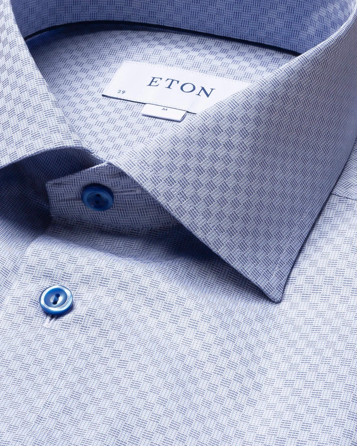 Eton - mid blue fine twill cut away single slim bf