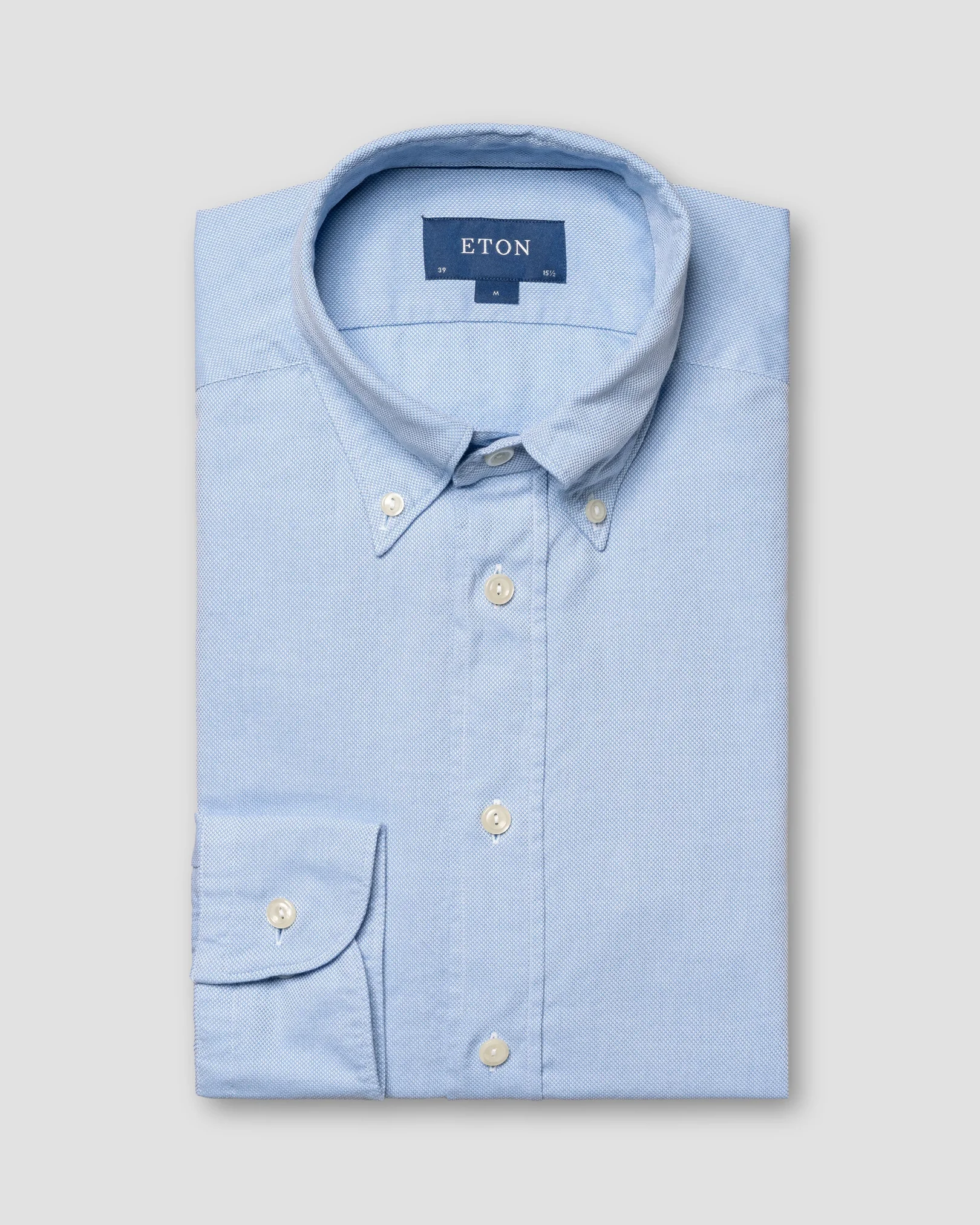 Eton - light blue oxford button down rounded single slim fit