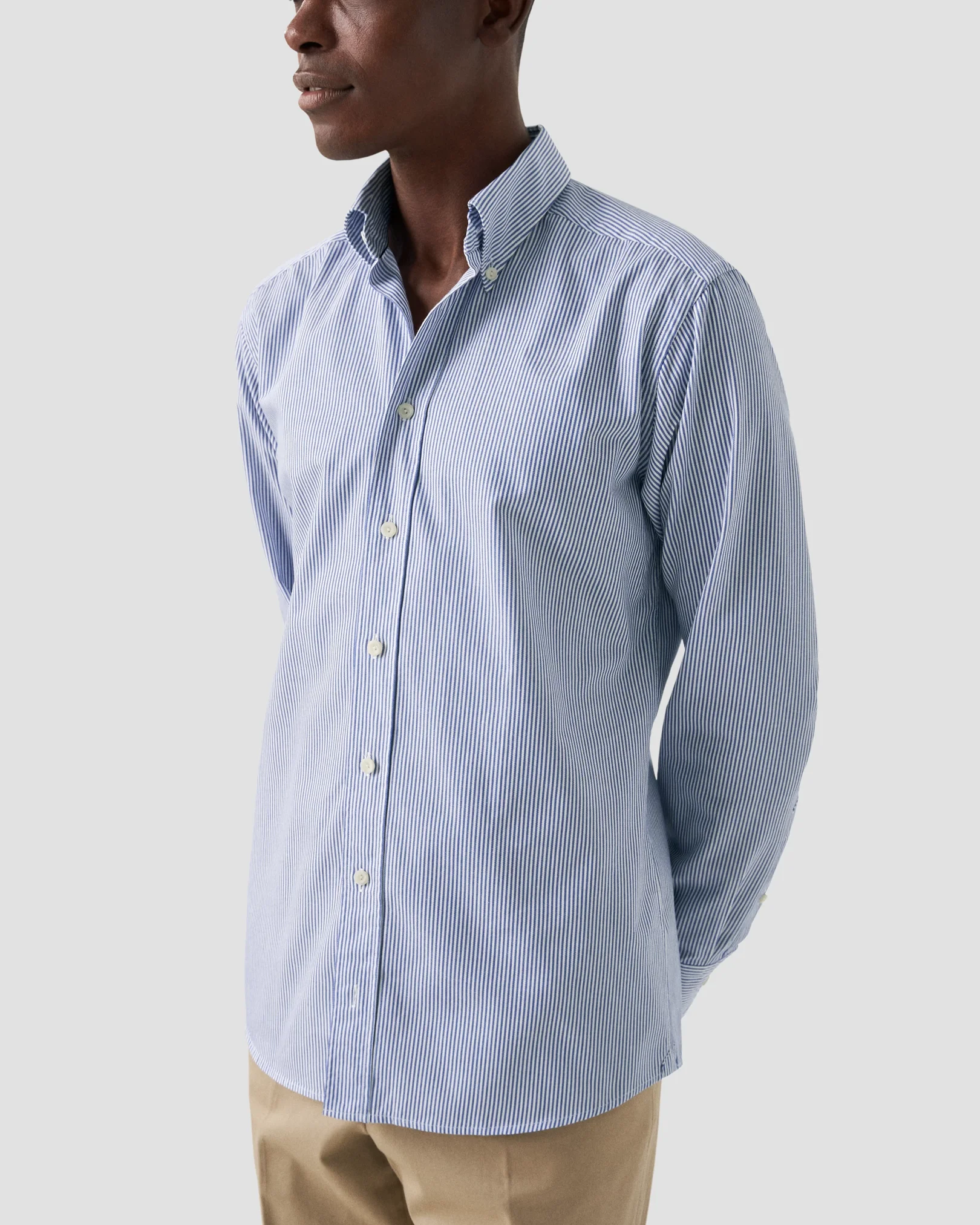 Eton - dark blue twill button down