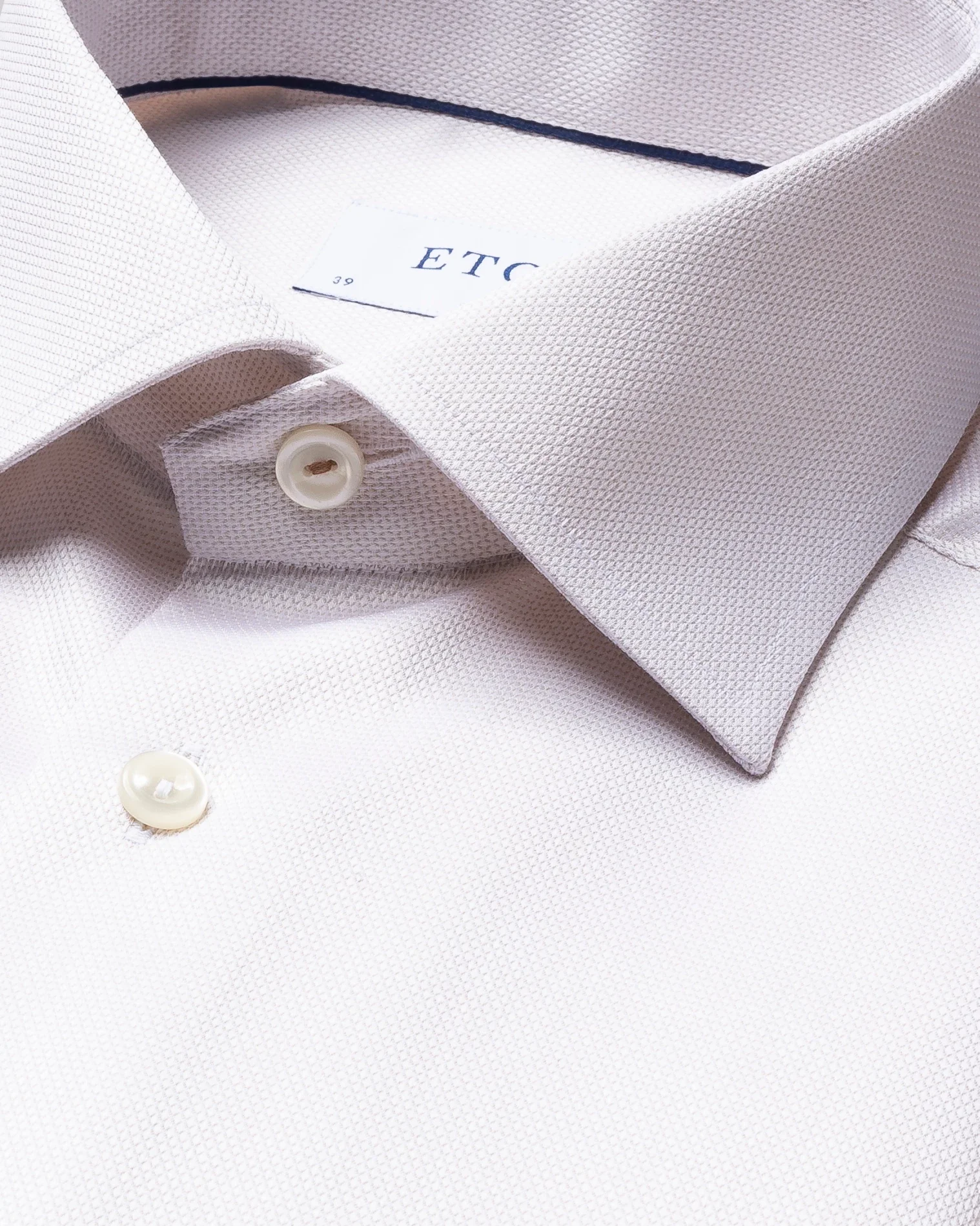 Eton - beige diamond weave shirt