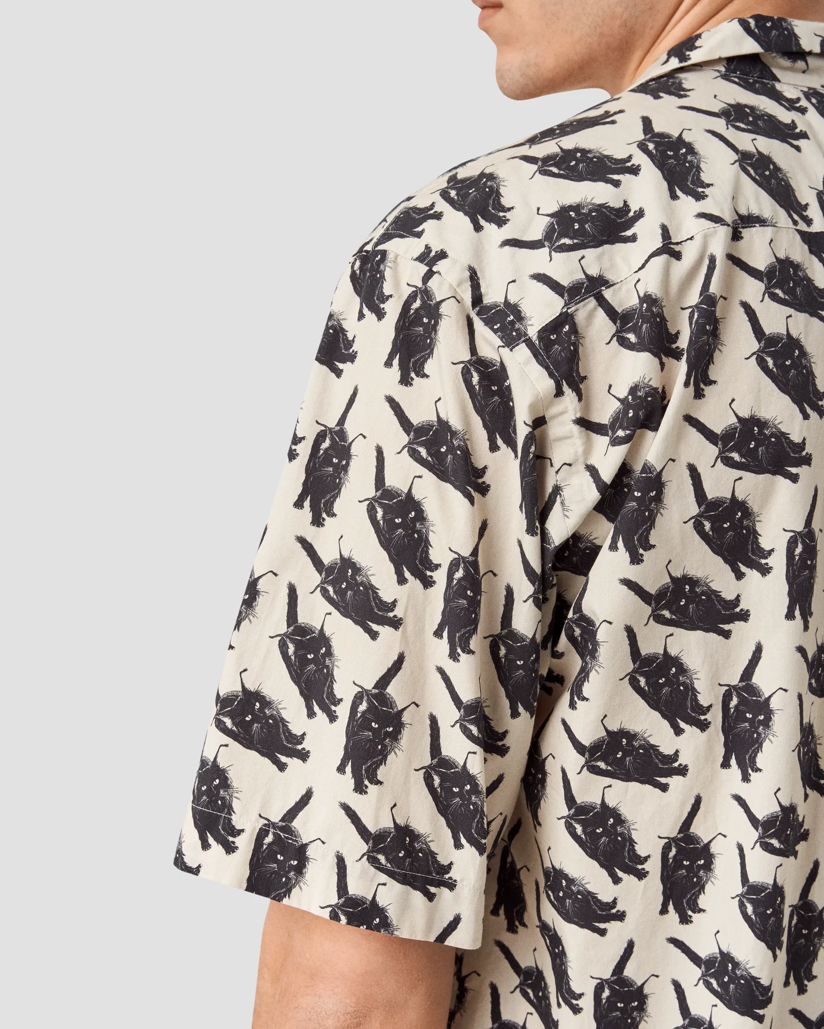 Eton - black cat resort shirt