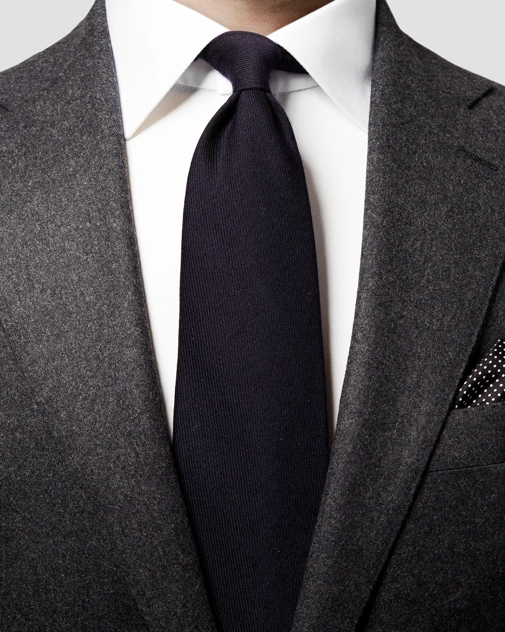 Eton - navy wool and silk tie