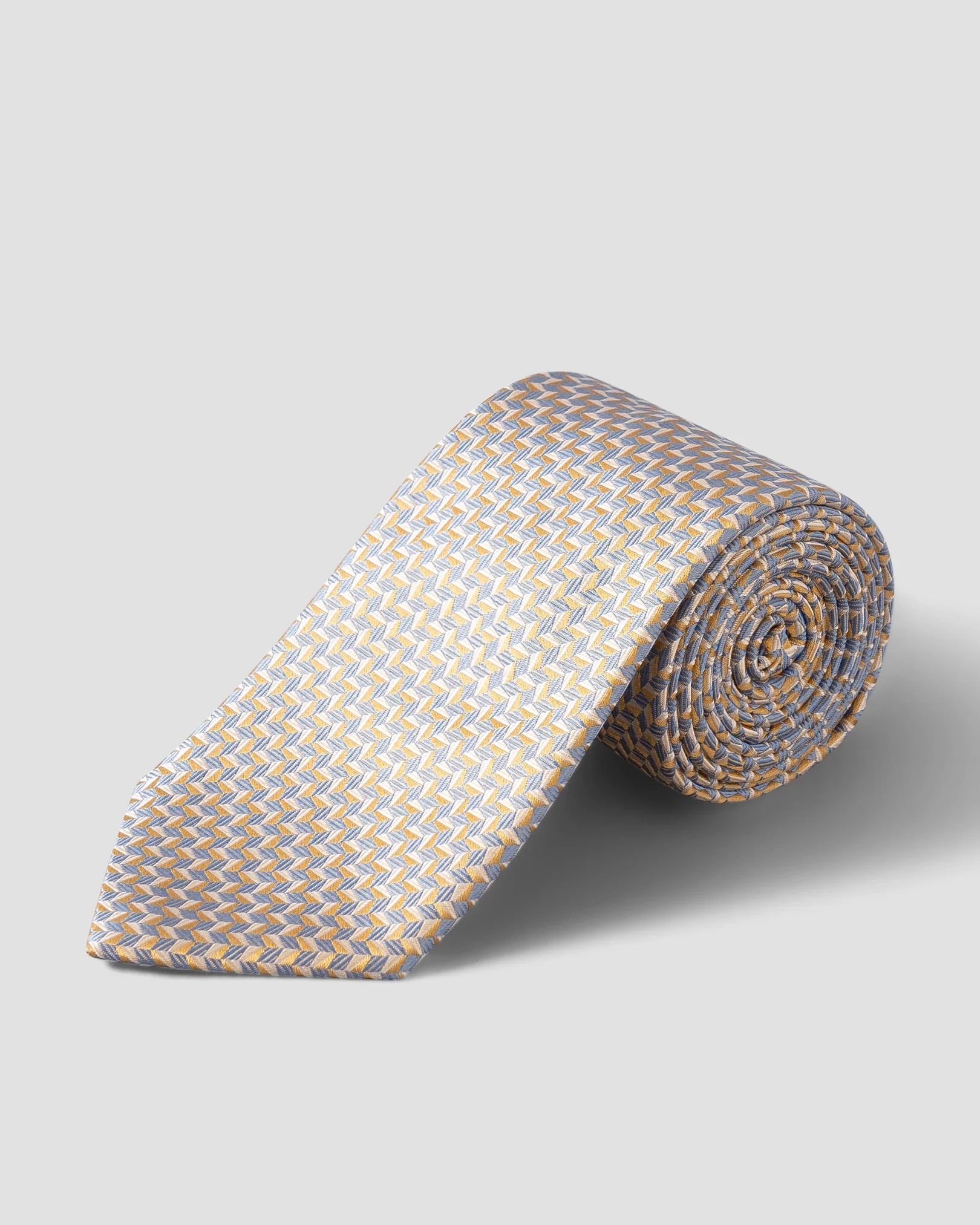 Eton - yellow geometric woven silk tie