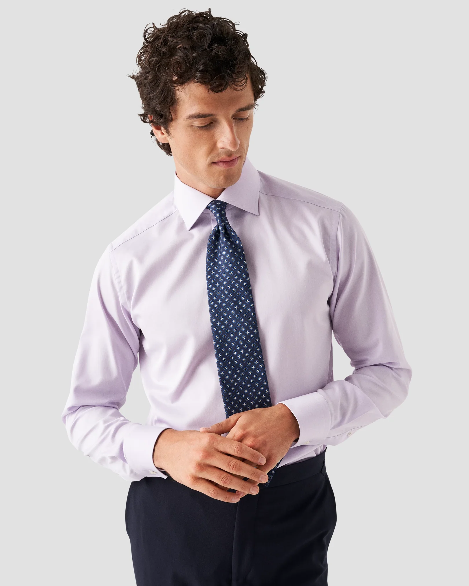 Eton - mid purple signature twill contrast details