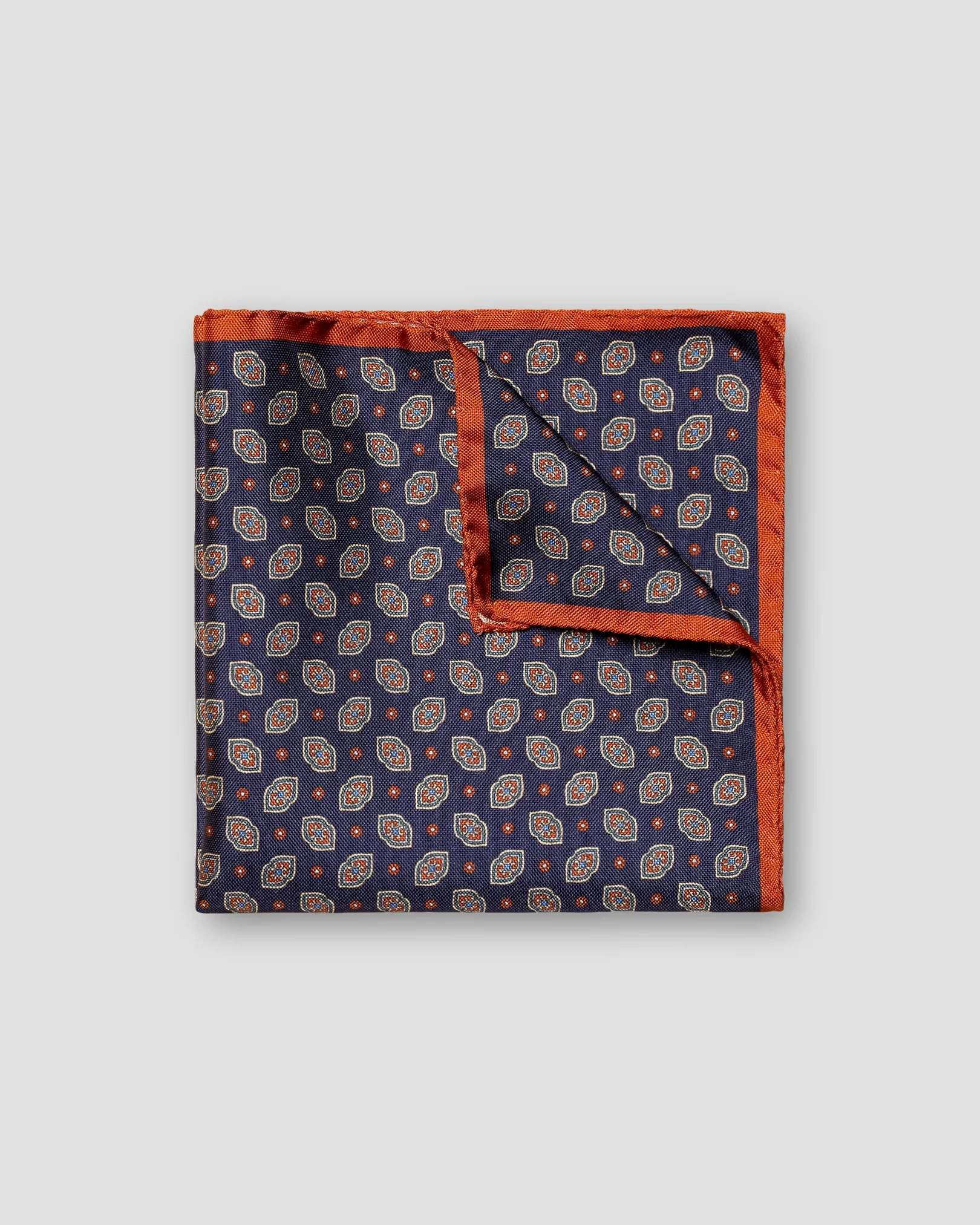 Eton - navy blue geometric printed pocket square
