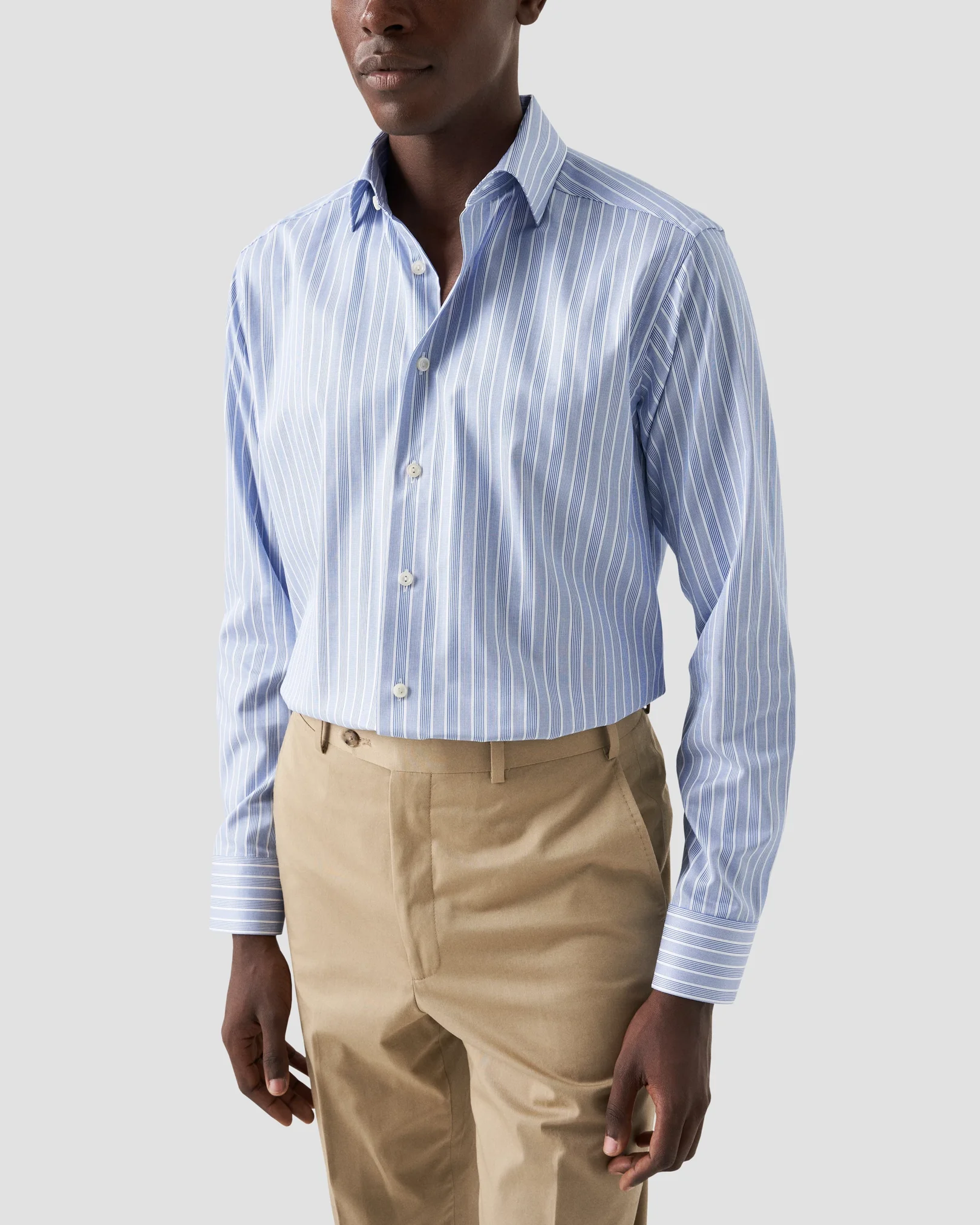 Eton - light blue cotton tencel twill