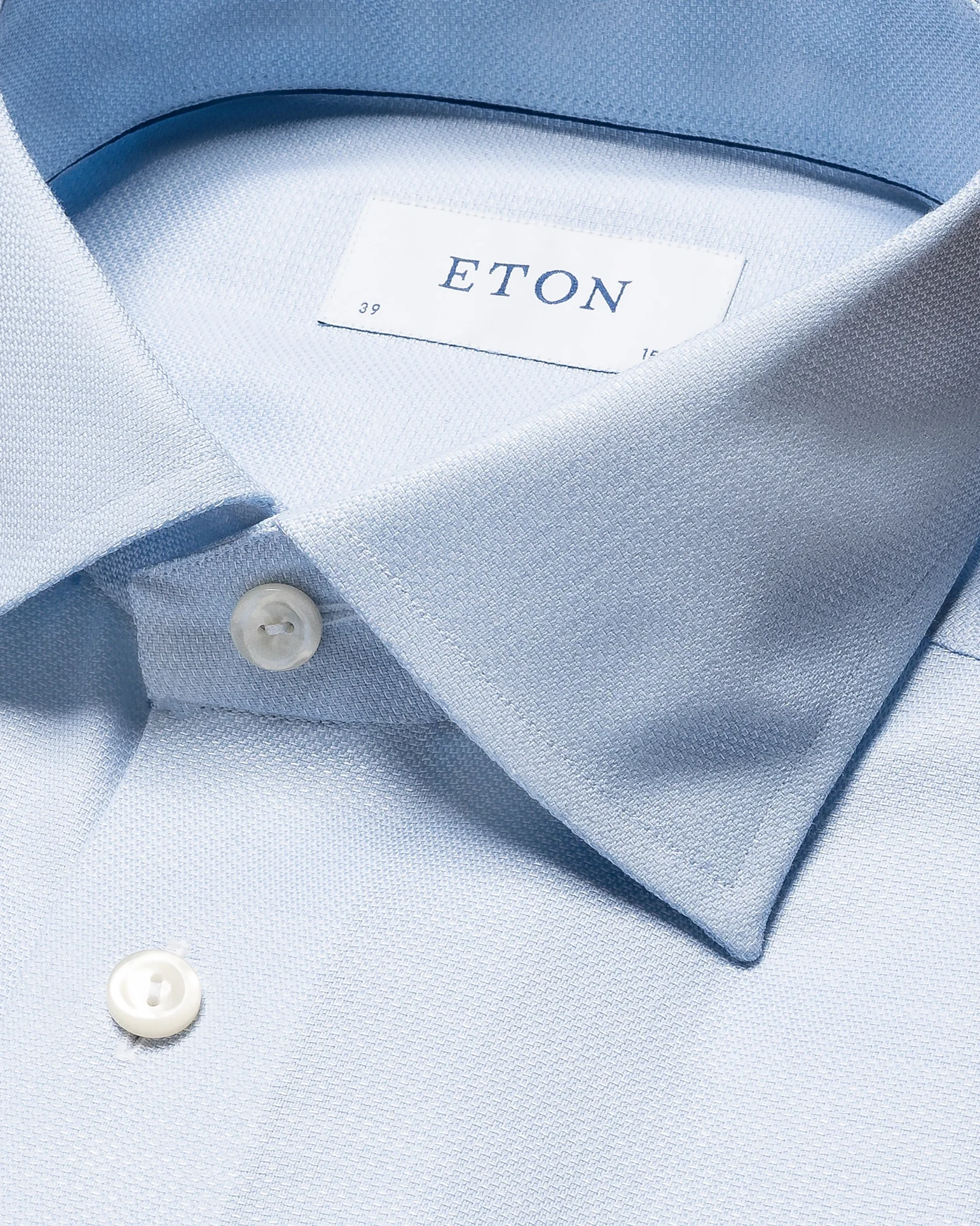 Eton - light blue cotton lyocell stretch cut