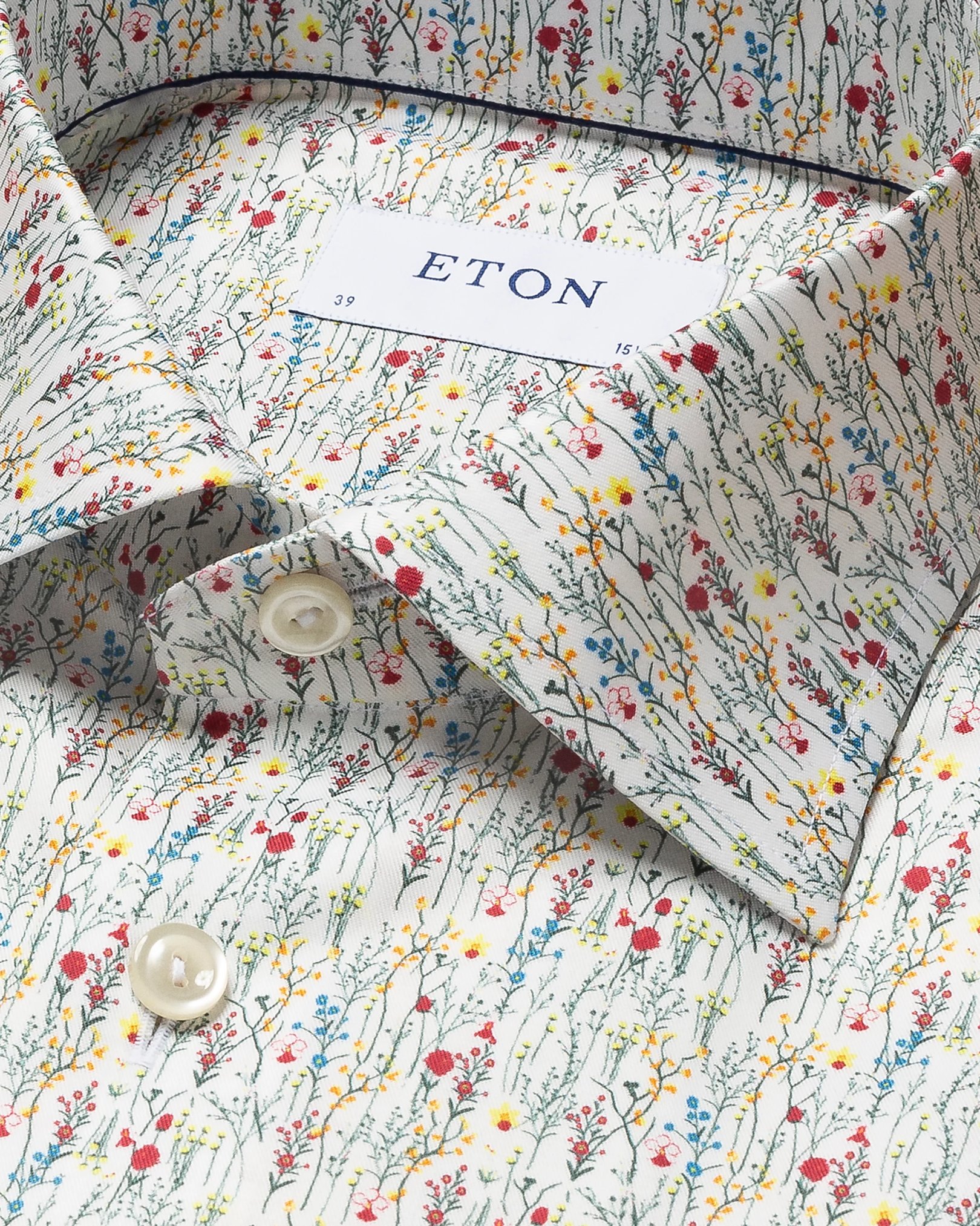 Eton - flower printed signature twill shirt