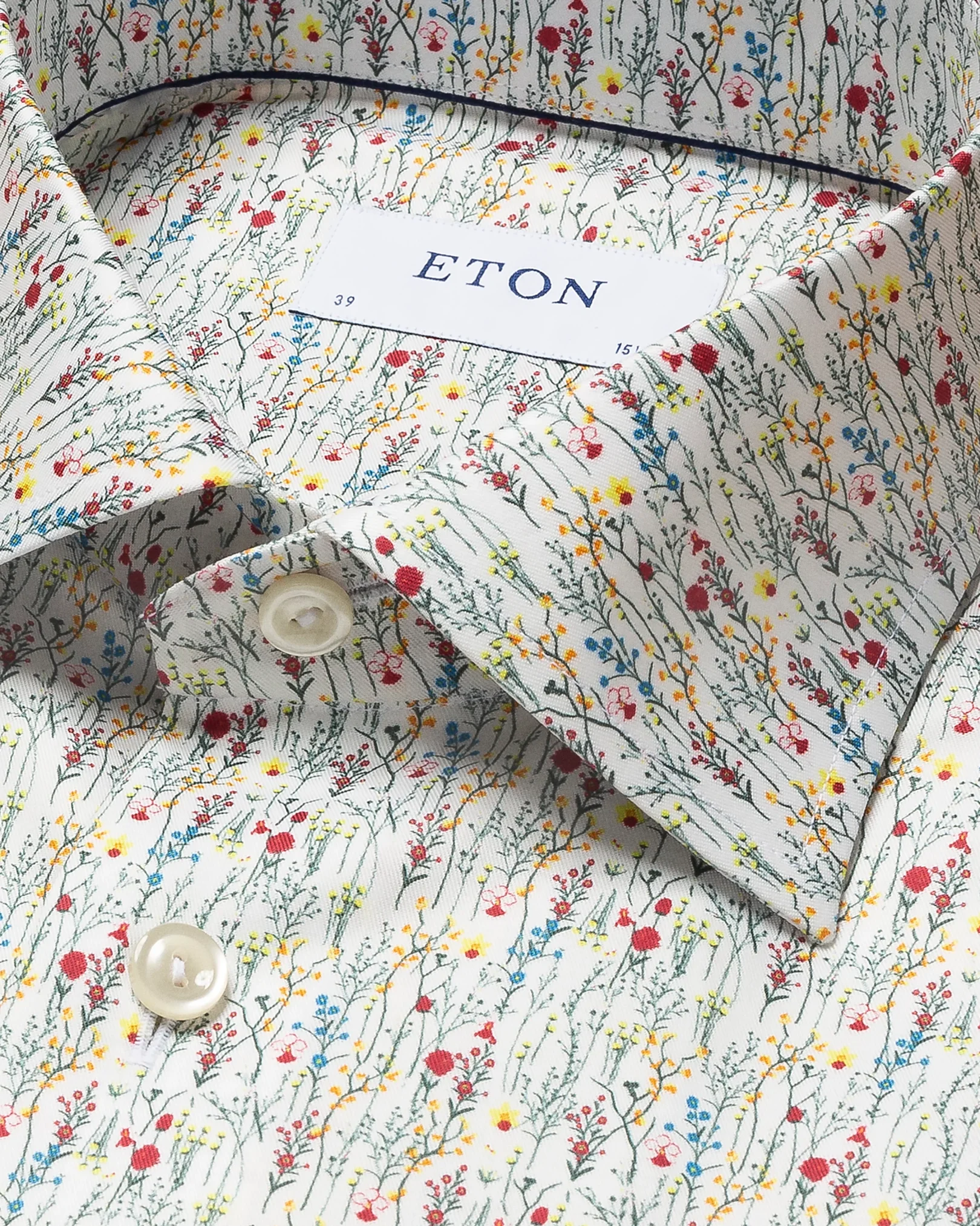 Eton - flower printed signature twill shirt