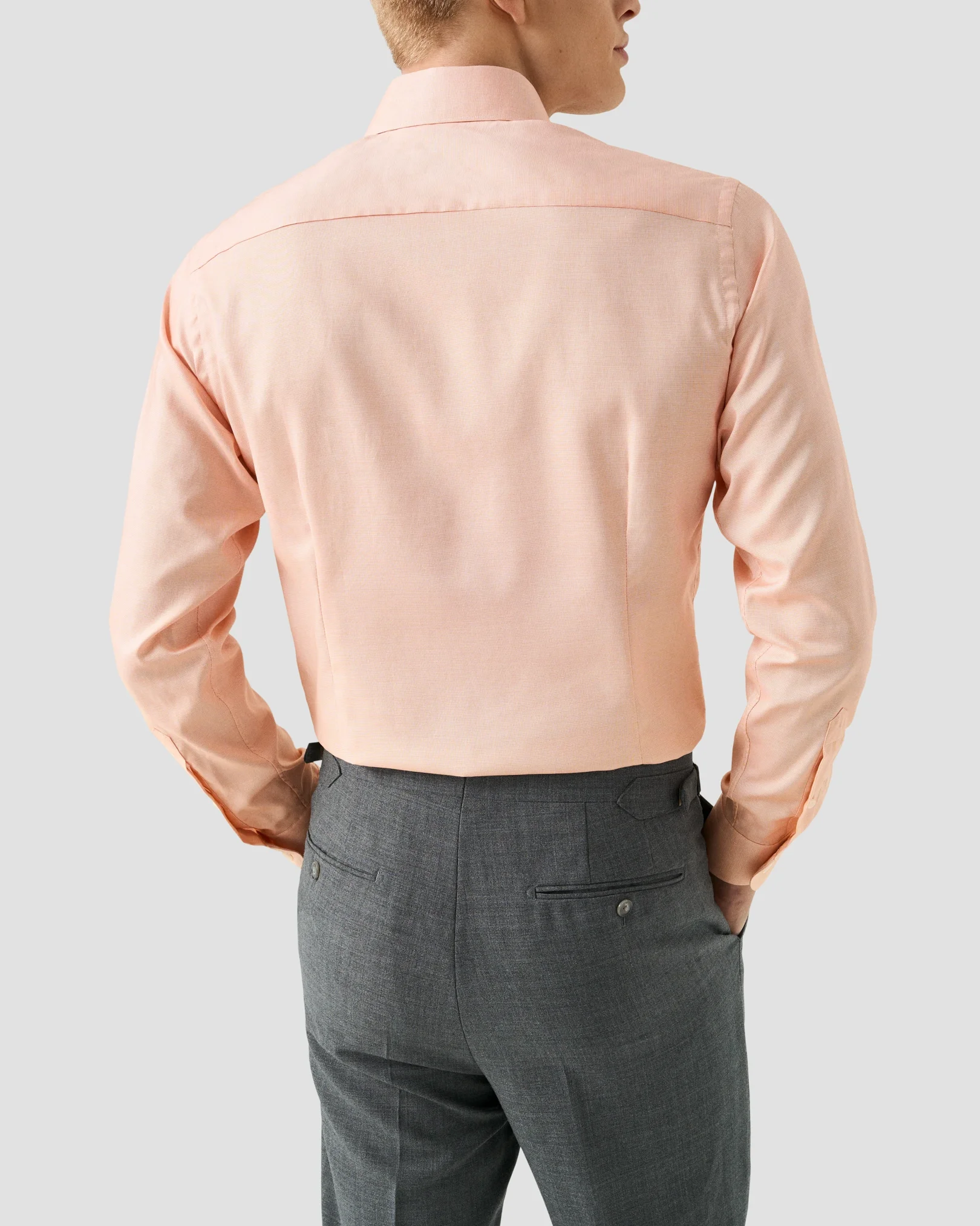 Eton - orange solid wrinkle free oxford