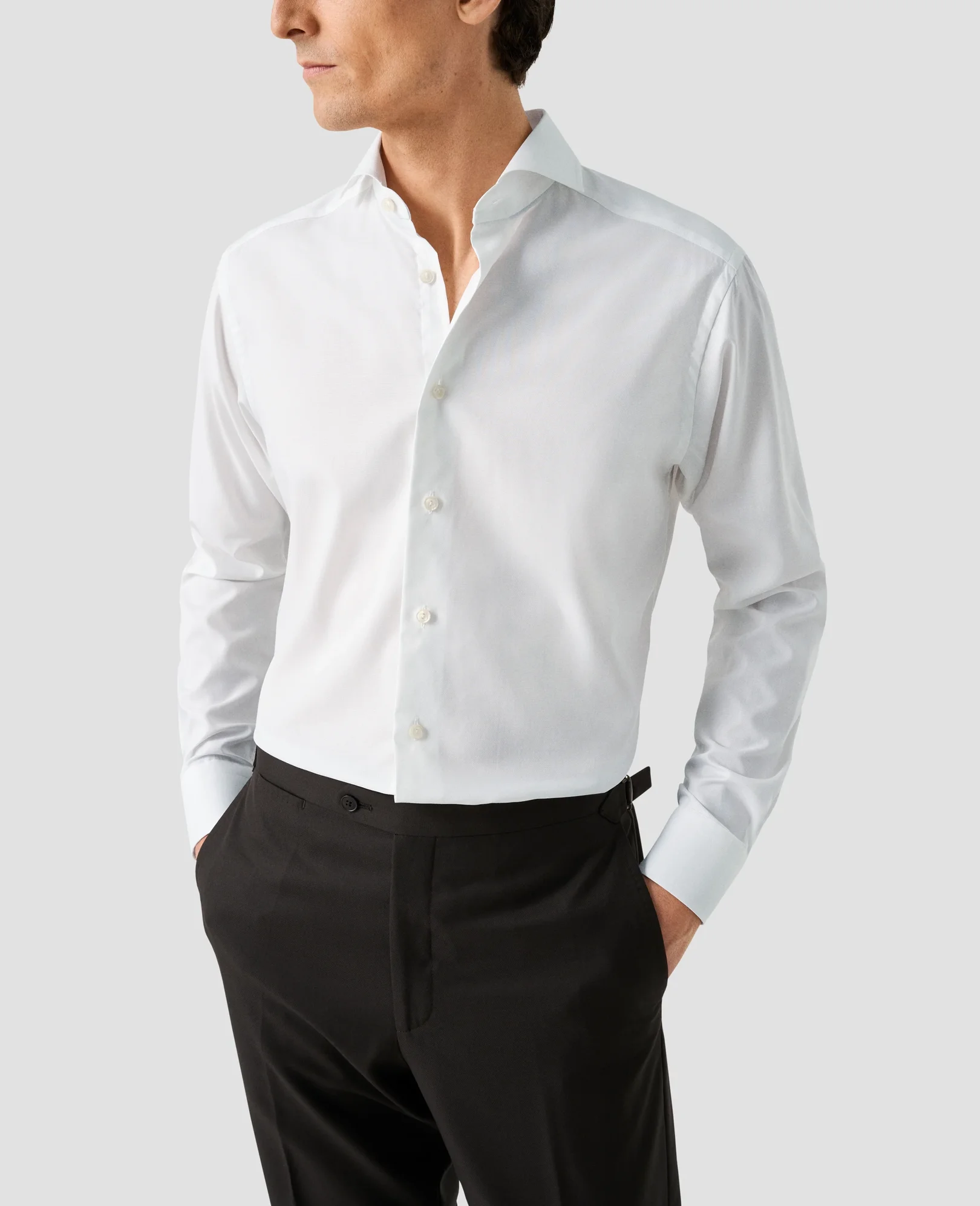 Eton - solid signature oxford shirt extreme cut away