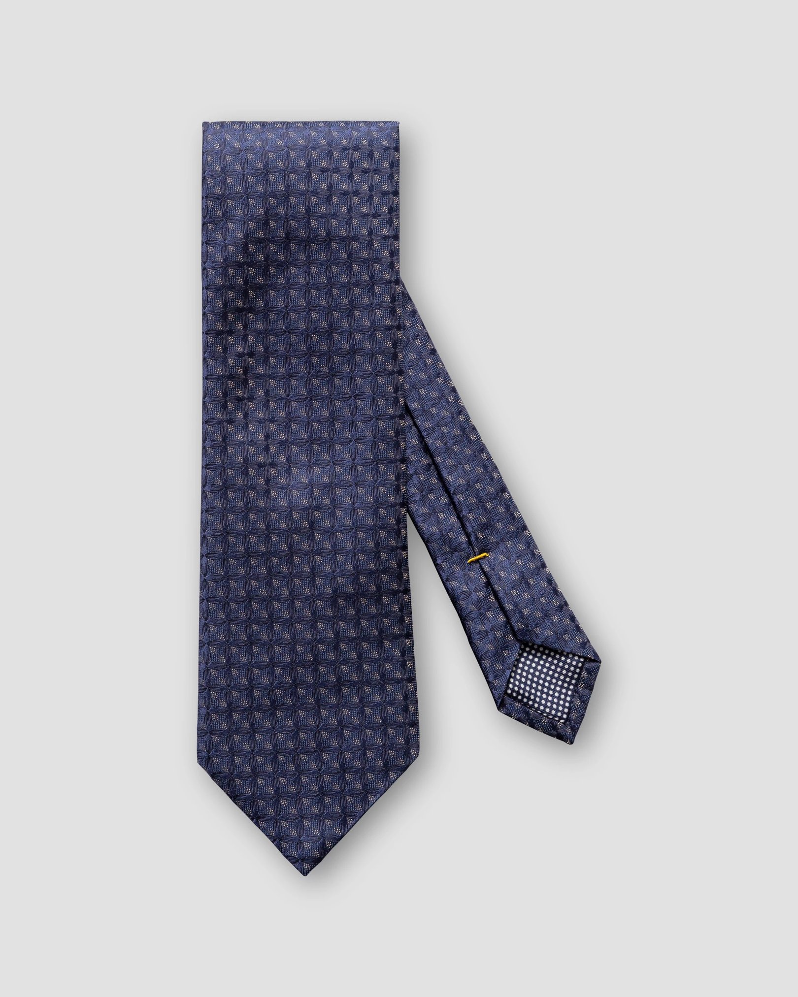 Eton - navy abstract woven checks tie