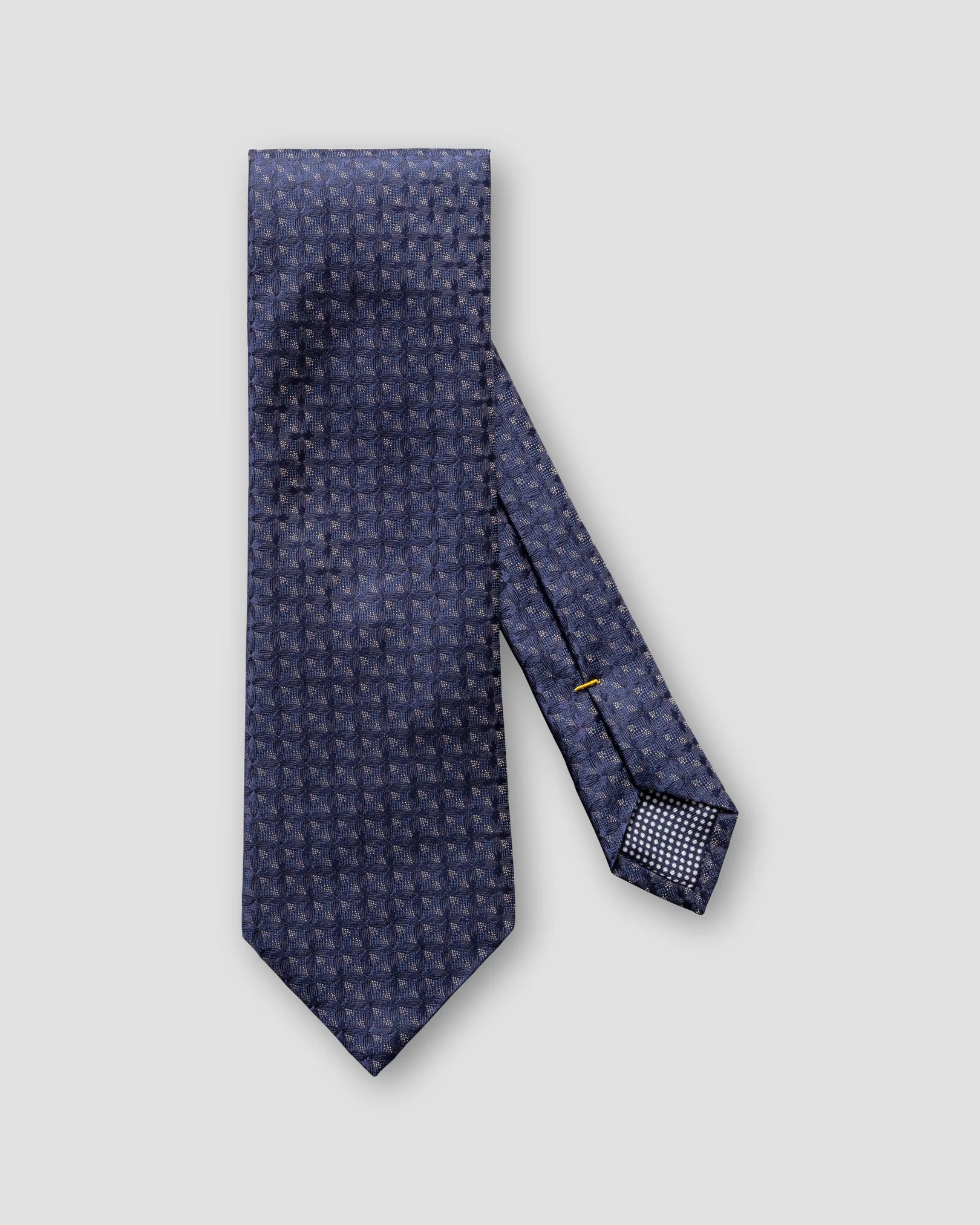 Eton - navy abstract woven checks tie