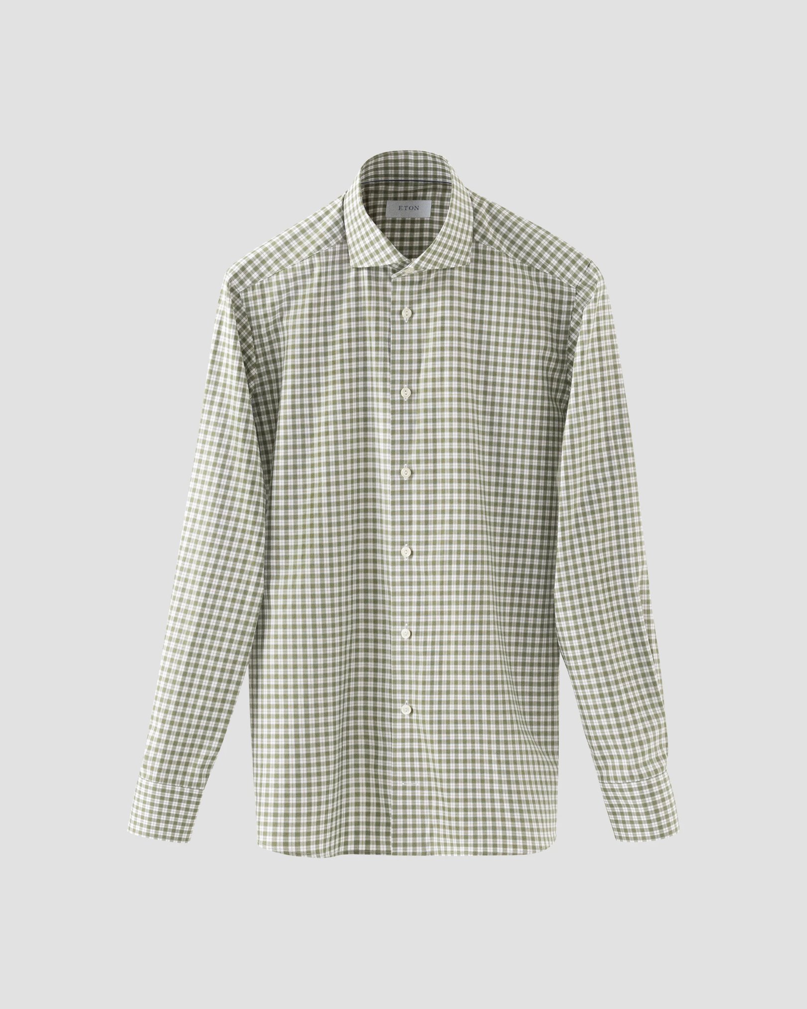 Eton - mid green twill widespread collar