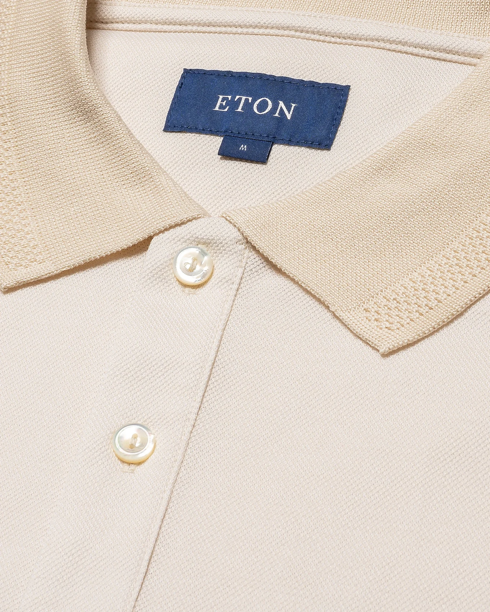 Eton - off white knitted collar short sleeve regular fit