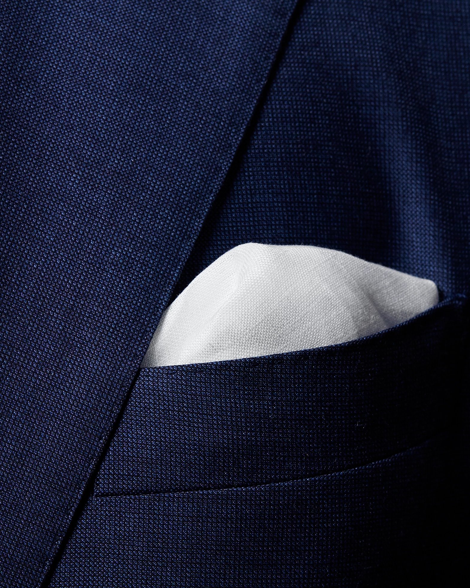 Eton - white linen pocket square