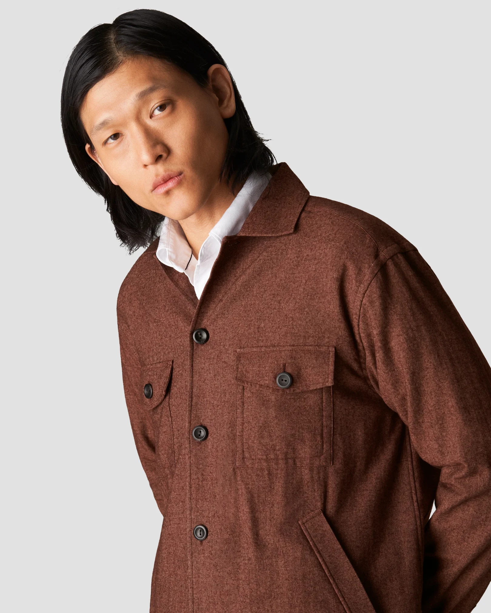 Eton - orange flannel overshirt