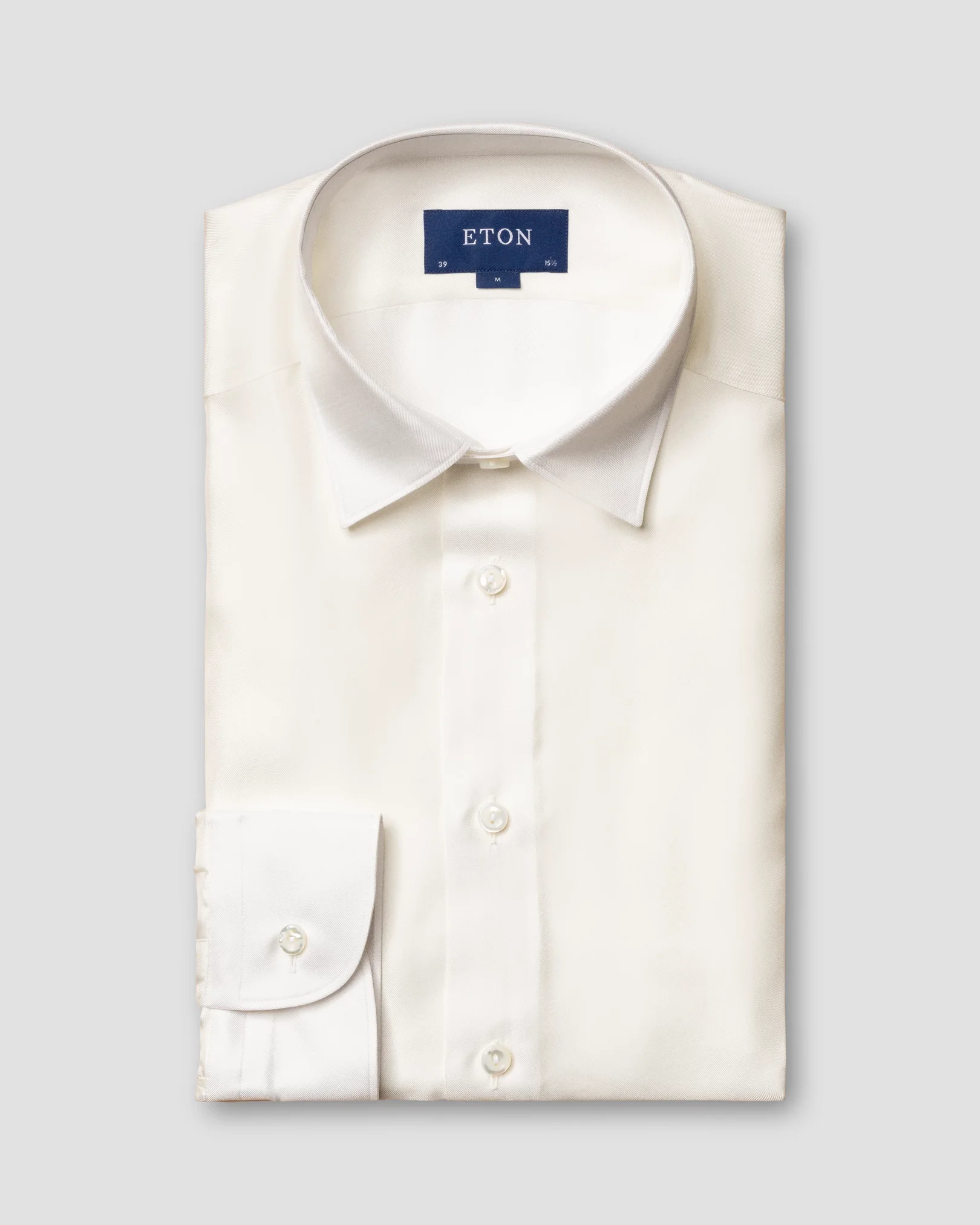 Eton - white silk shirt pointed single rounded slim soft