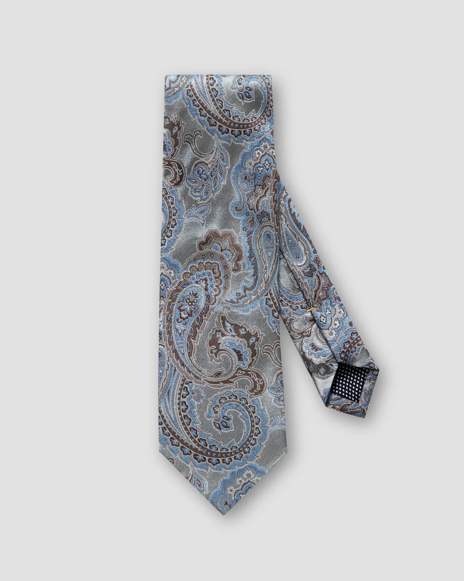 Eton - grey jacquard paisley tie