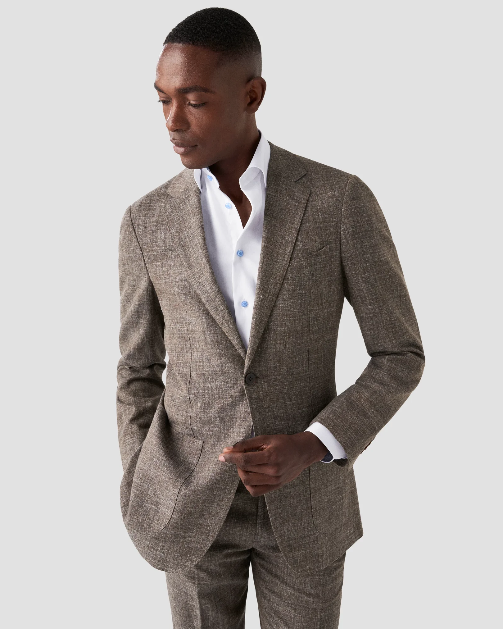 Eton - white signature twill summer details