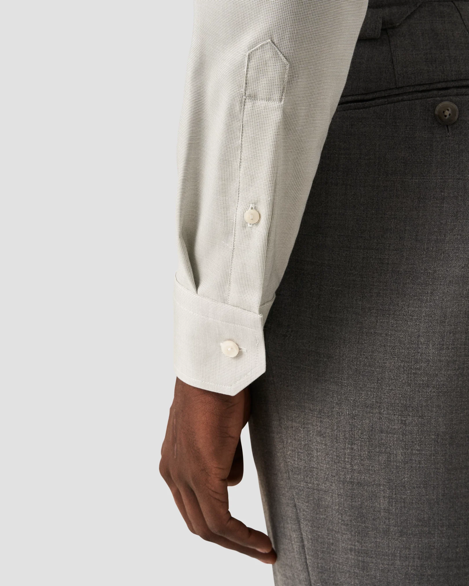 Eton - mid green twill shirt