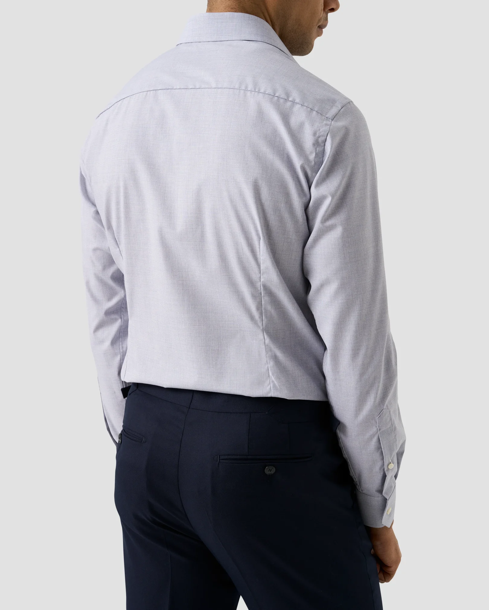 Eton - light purple check fine twillshirt