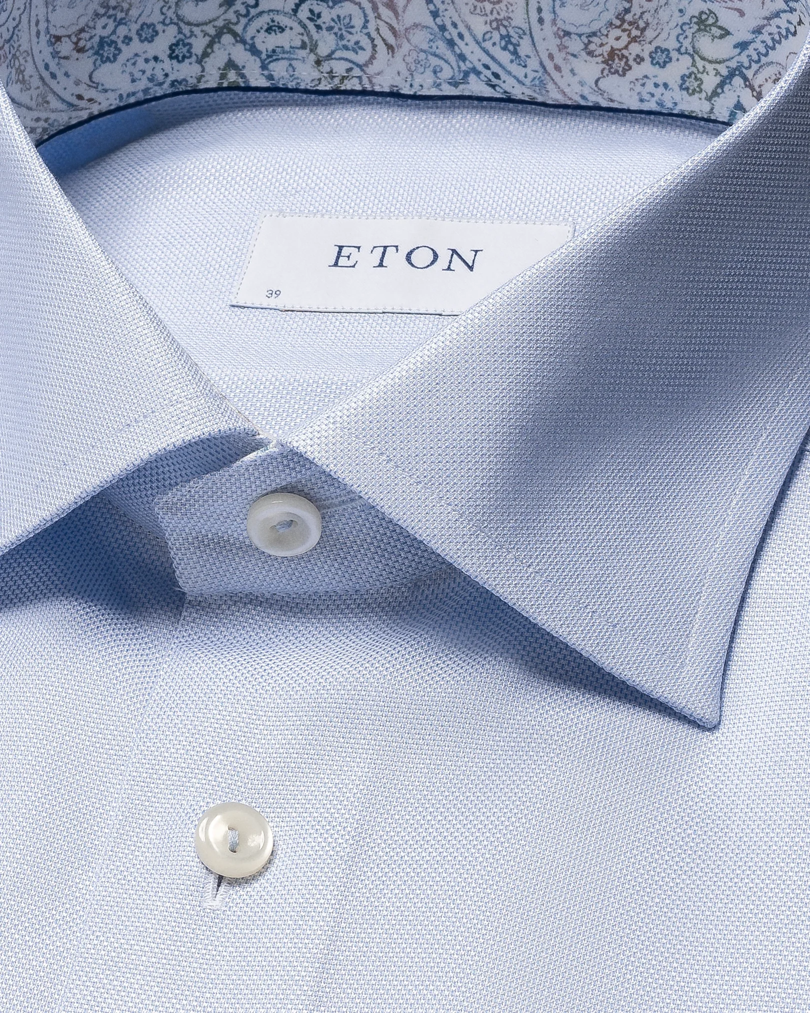 Eton - light blue contrast lyocell shirt