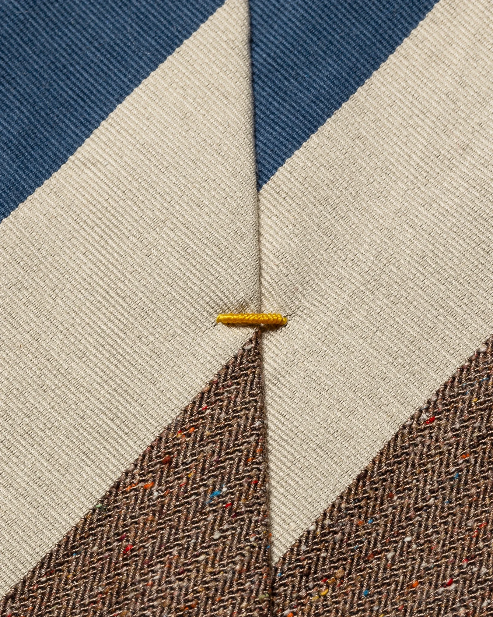 Eton - brown regimental stripe cotton silk tie