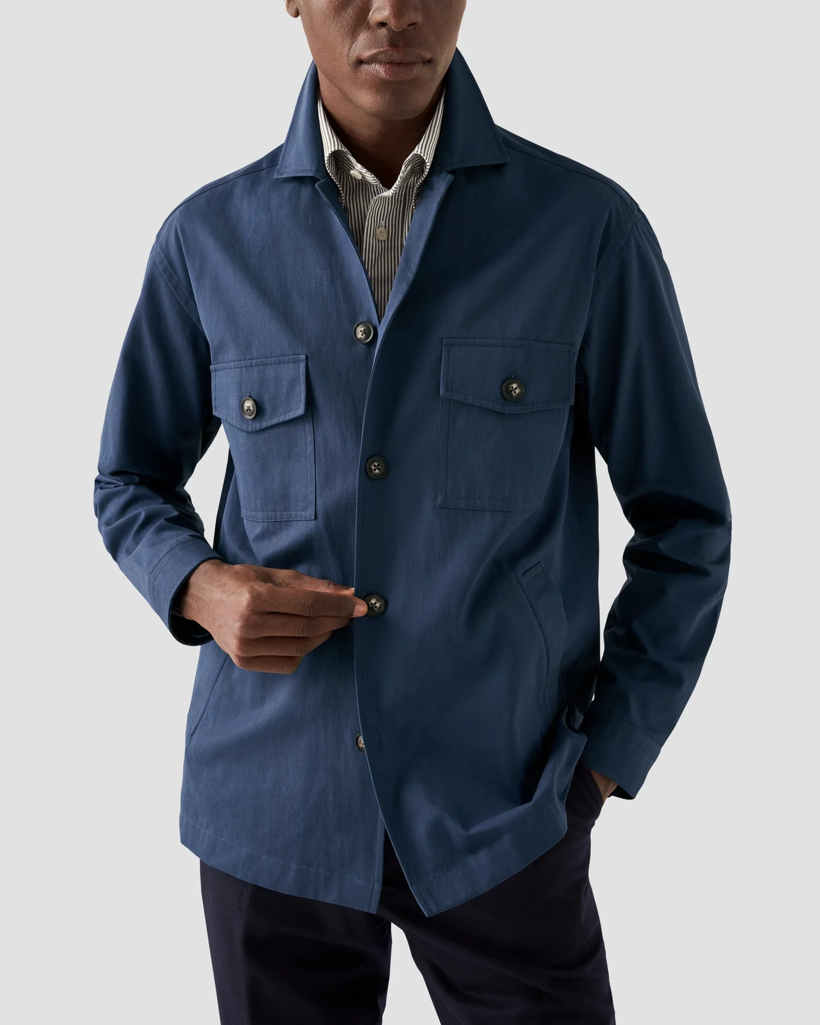 Eton - dark blue turndown overshirt