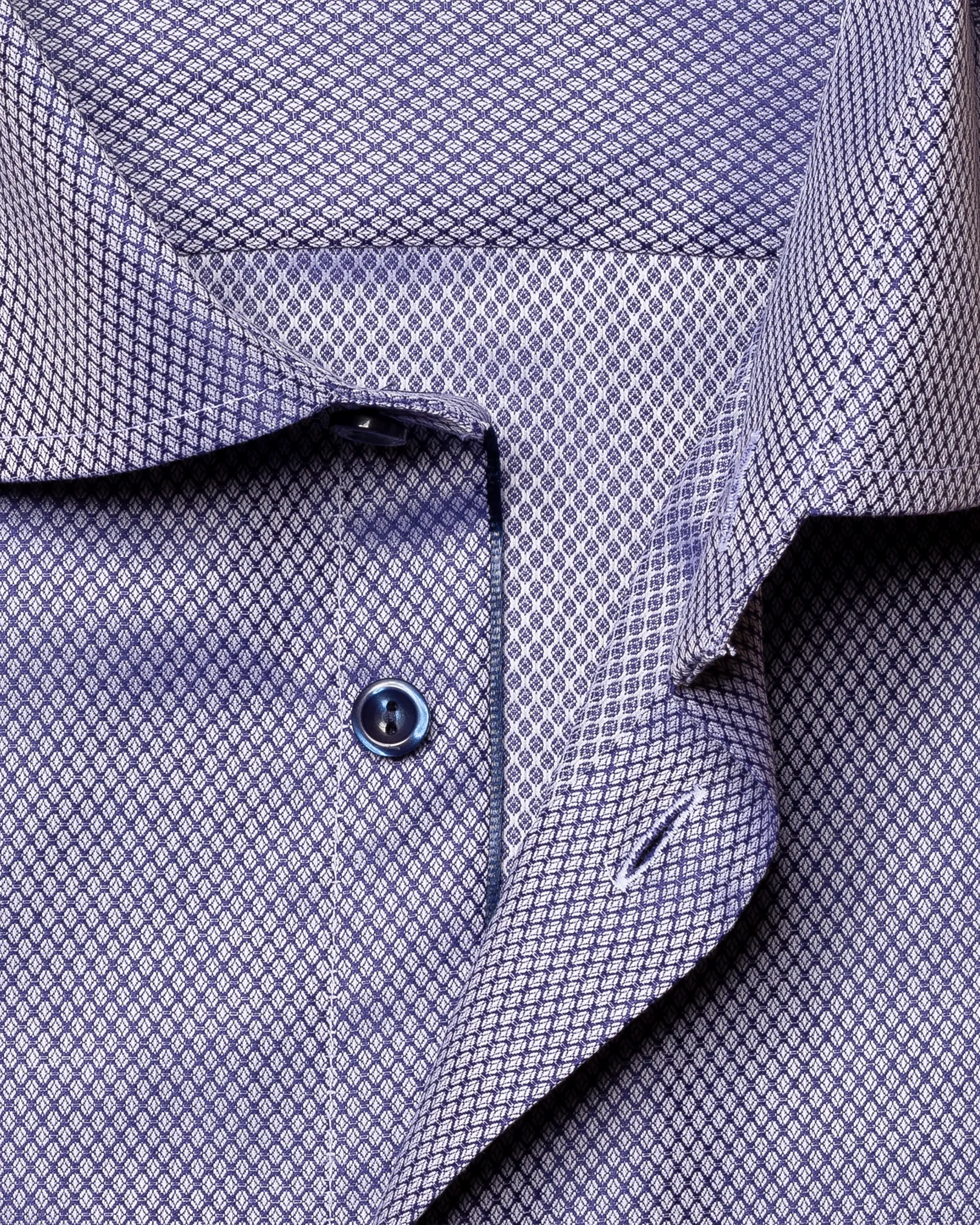 Eton - dark blue dobby shirt pointed