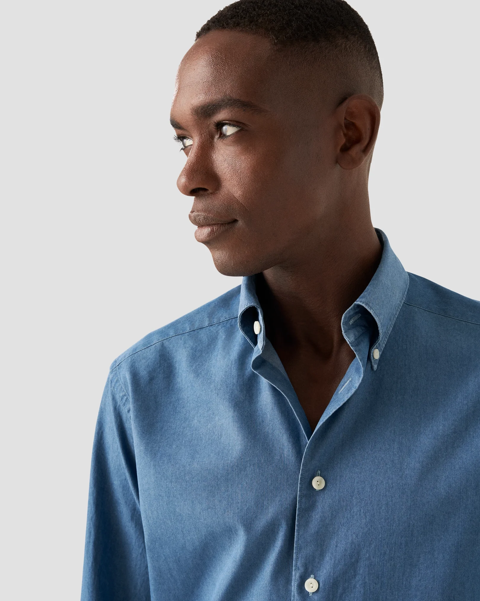 Eton - dark blue indigo button down wardrobe essentials