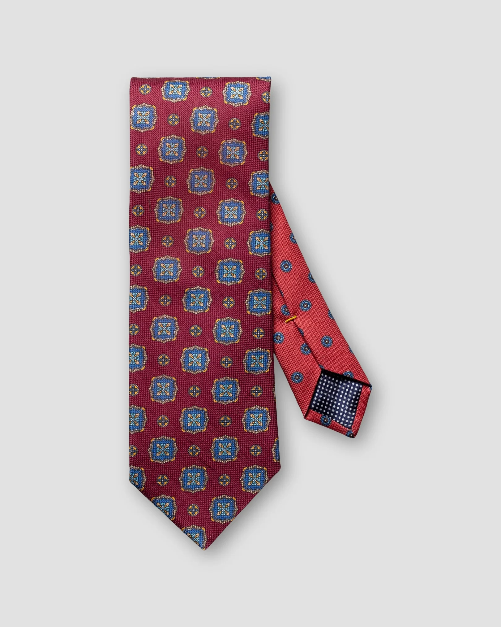 Eton - dark red medallion printed tie