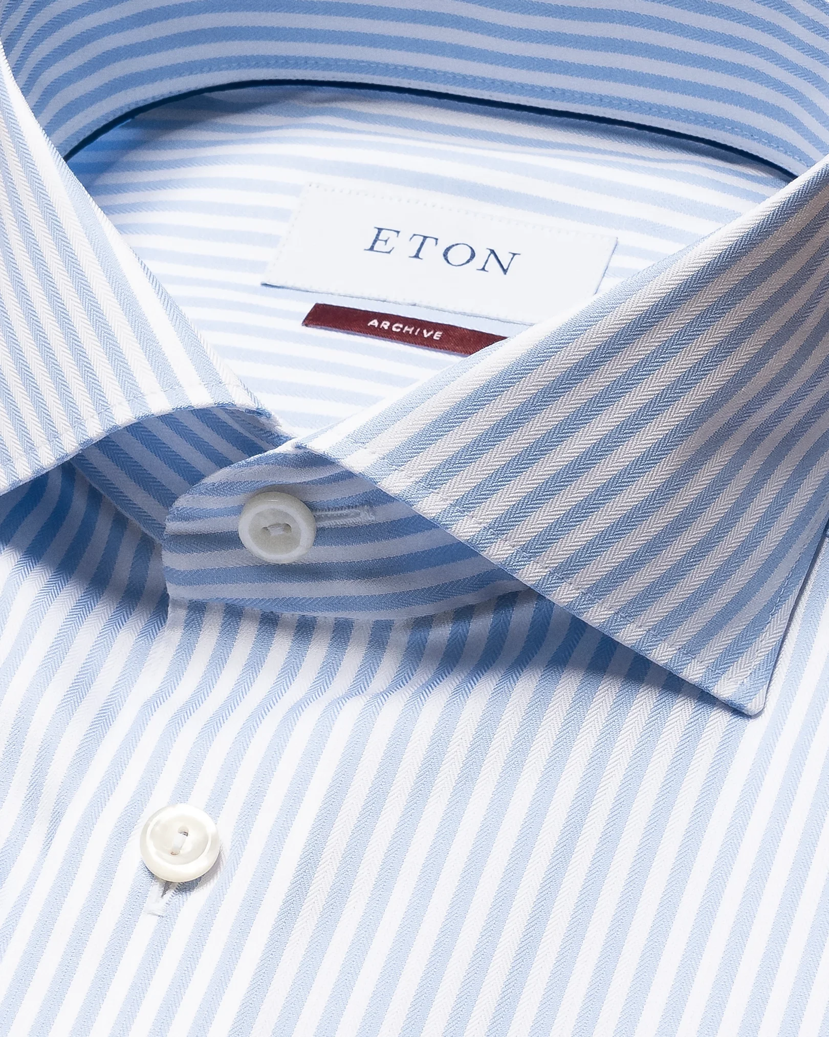 Eton - light blue signature twill archive stipe