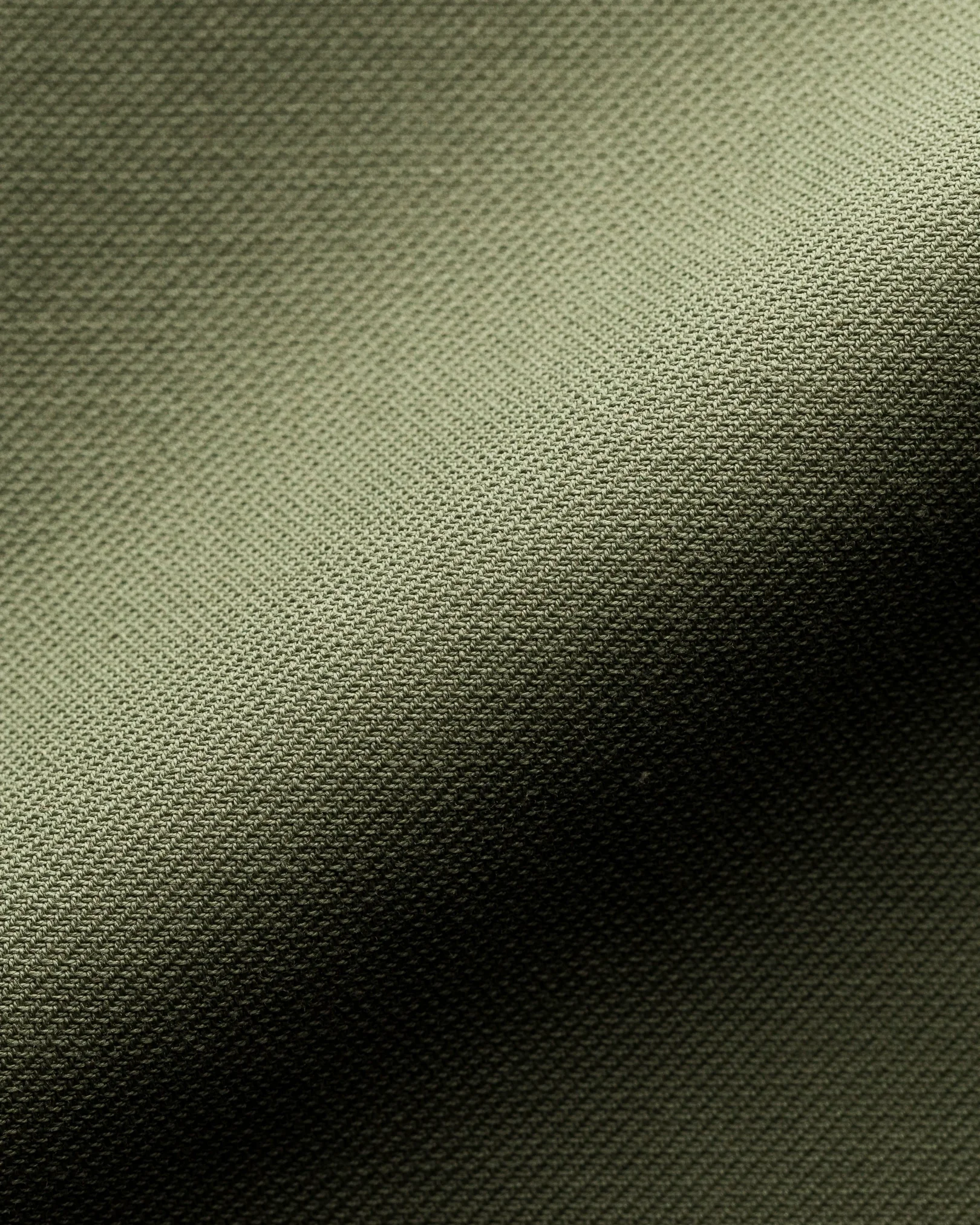 Eton - dark green twill collar with no collarstand double round with piping regular