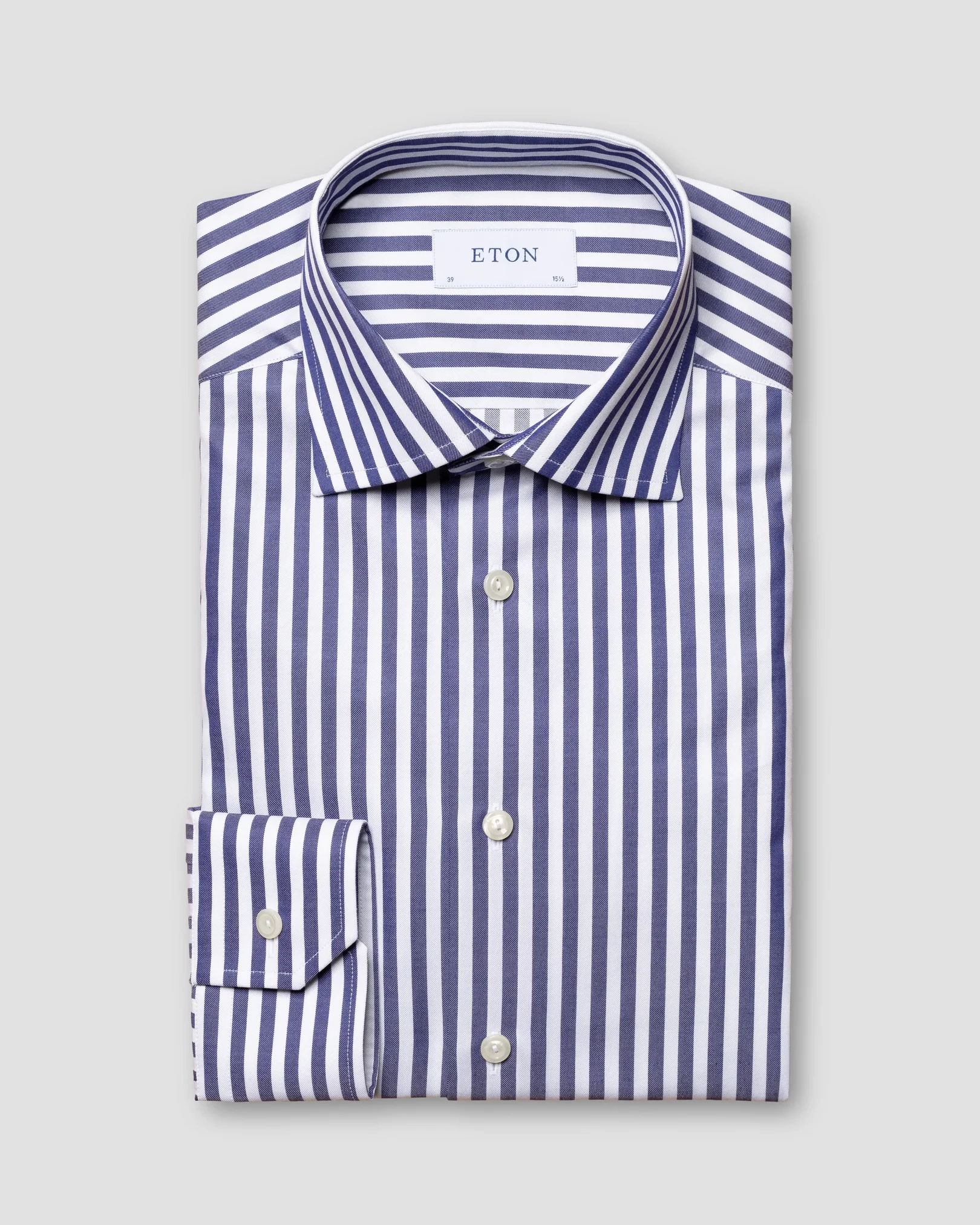 Eton - navy blue signature twill bold stripe