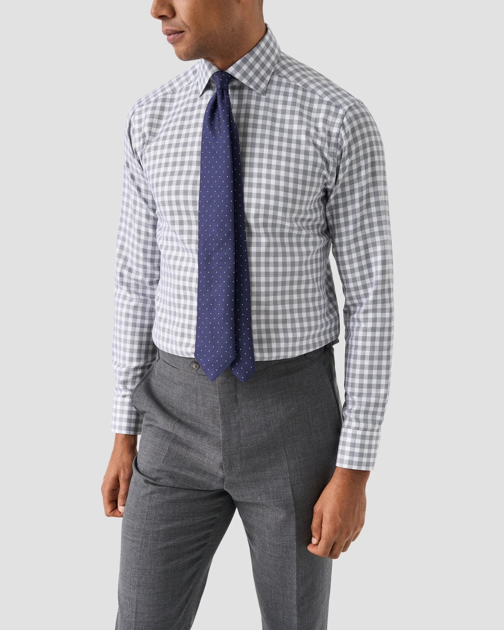 Eton - dark blue check signature twill shirt