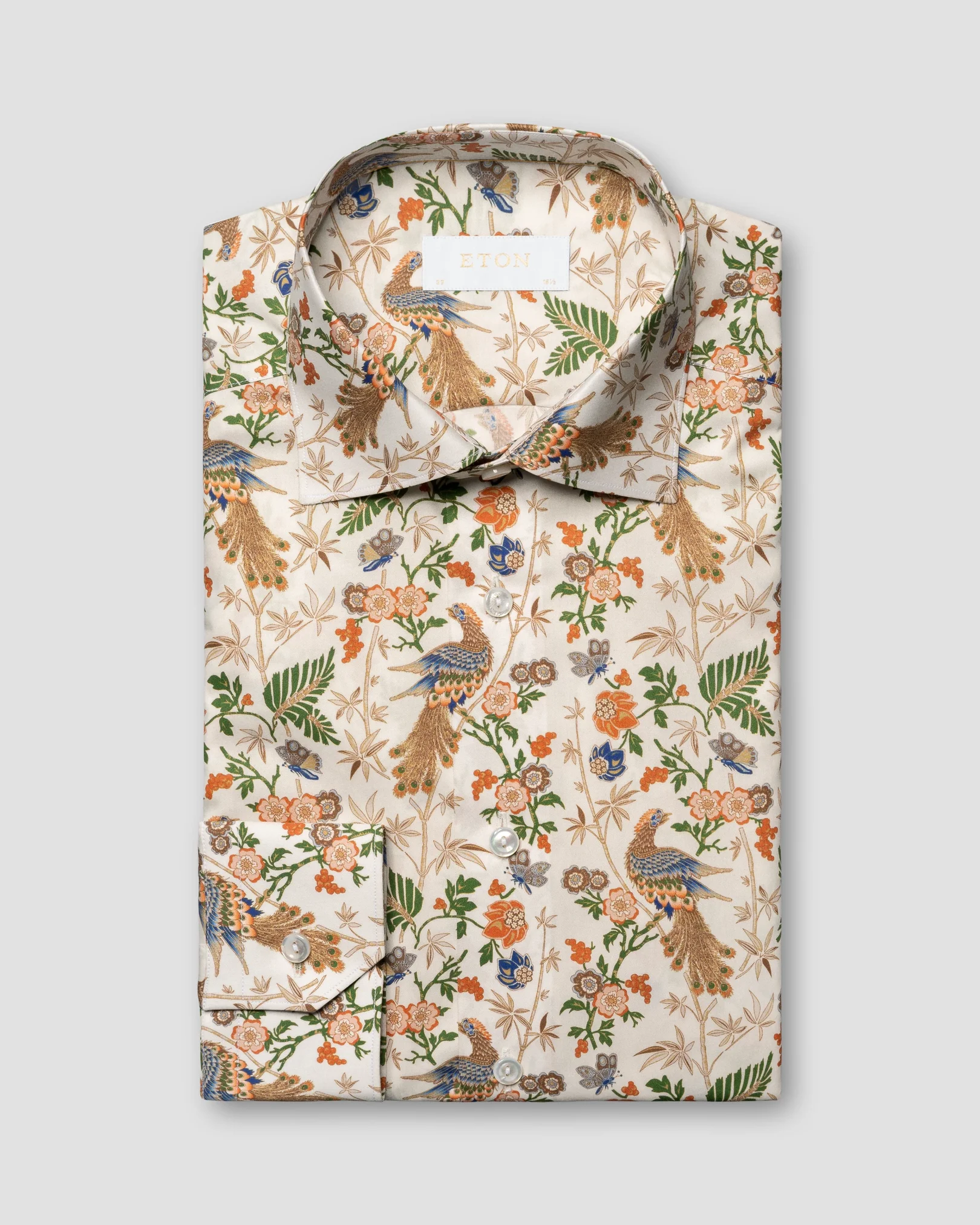 Eton - Peacock Print Fine Twill Shirt